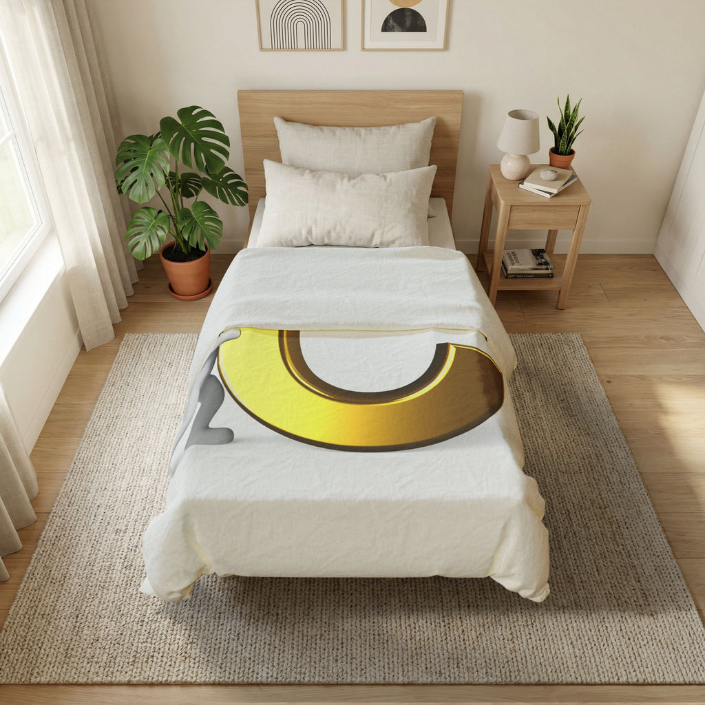 Gold Letter C Initial Duvet Cover | Monogram Bedding, Alphabet Decor
