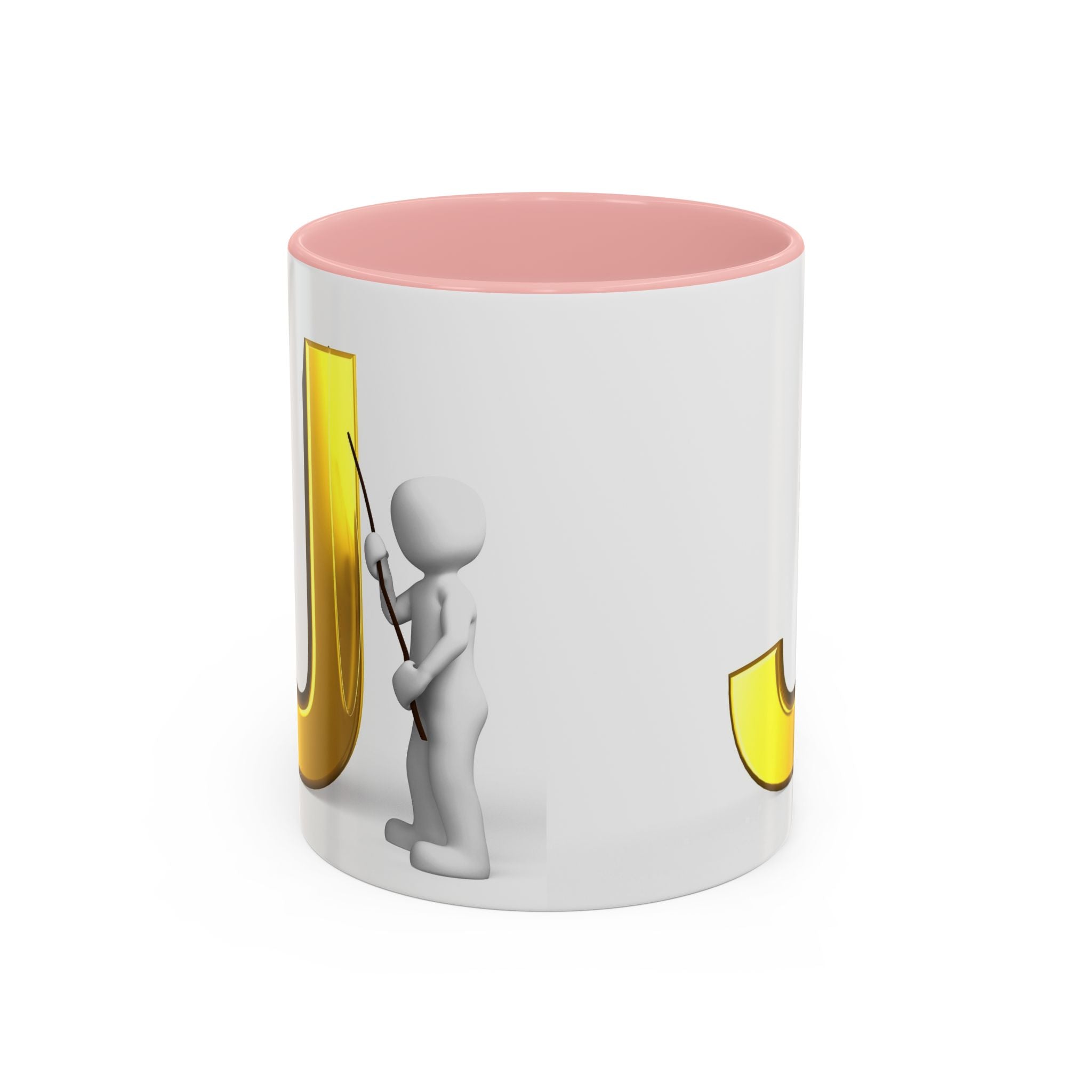 Mug à café avec accent monogramme lettre J doré | Mug avec initiale J