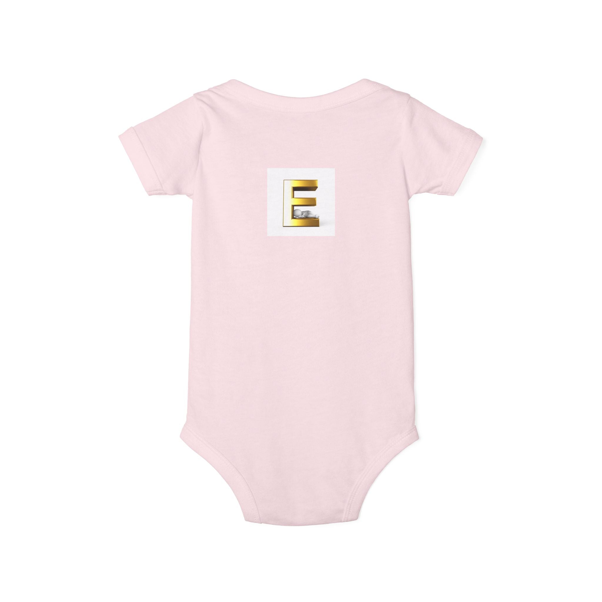 Gold Letter E Infant Onesie | Monogram Initial Baby Bodysuit