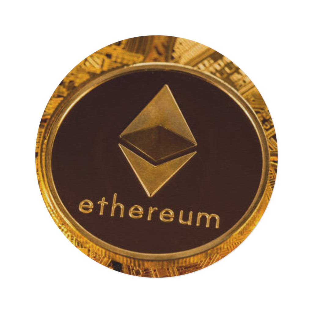Ethereum Coin Round Rug | Cryptocurrency Logo Floor Mat