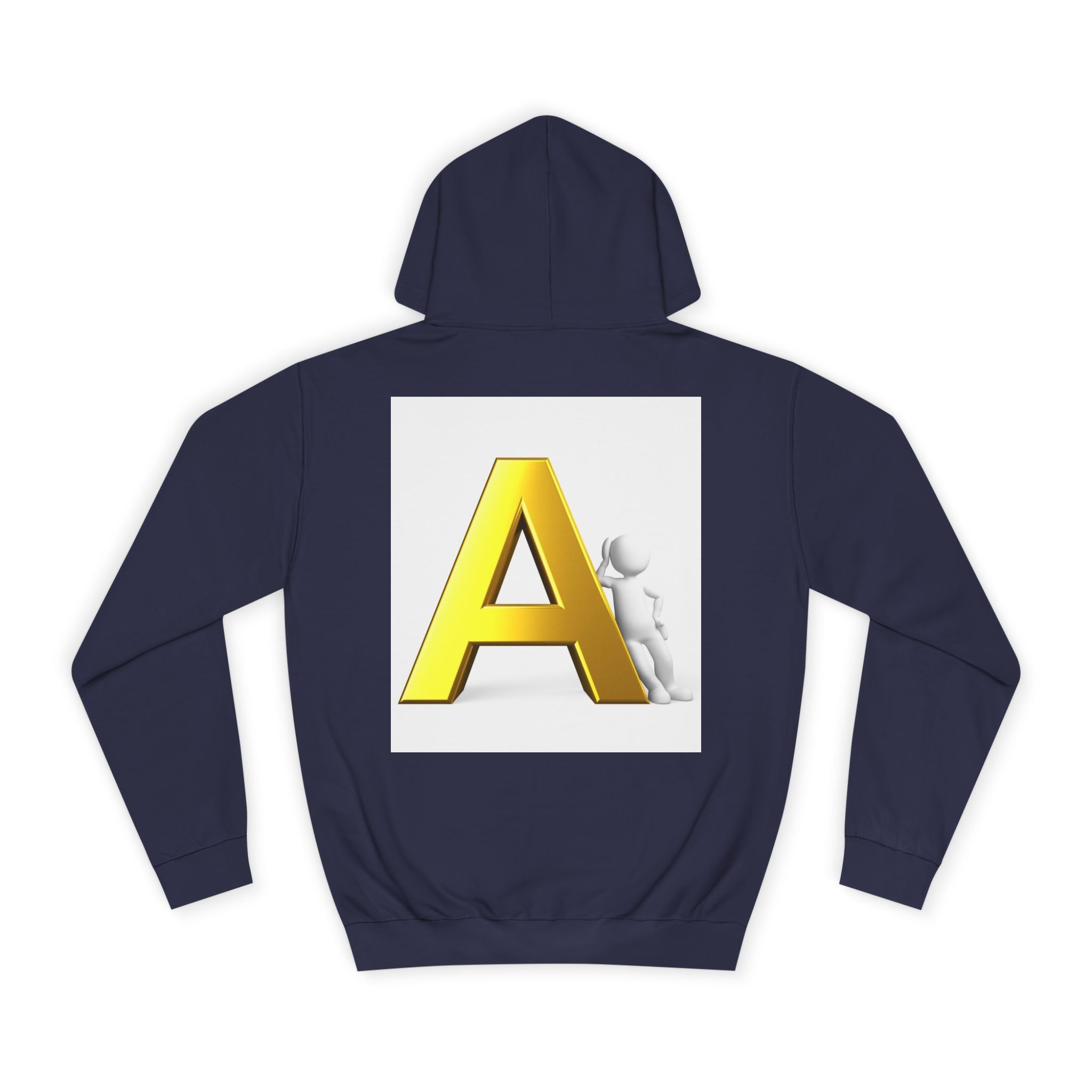 Gold 3D Letter A Hoodie | Monogram Initial A sweatshirt