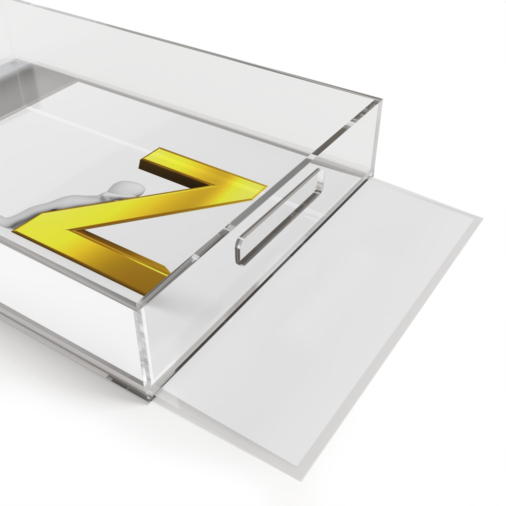 Gold 3D Letter Z design Serving Tray | Acrylic monogram home decor