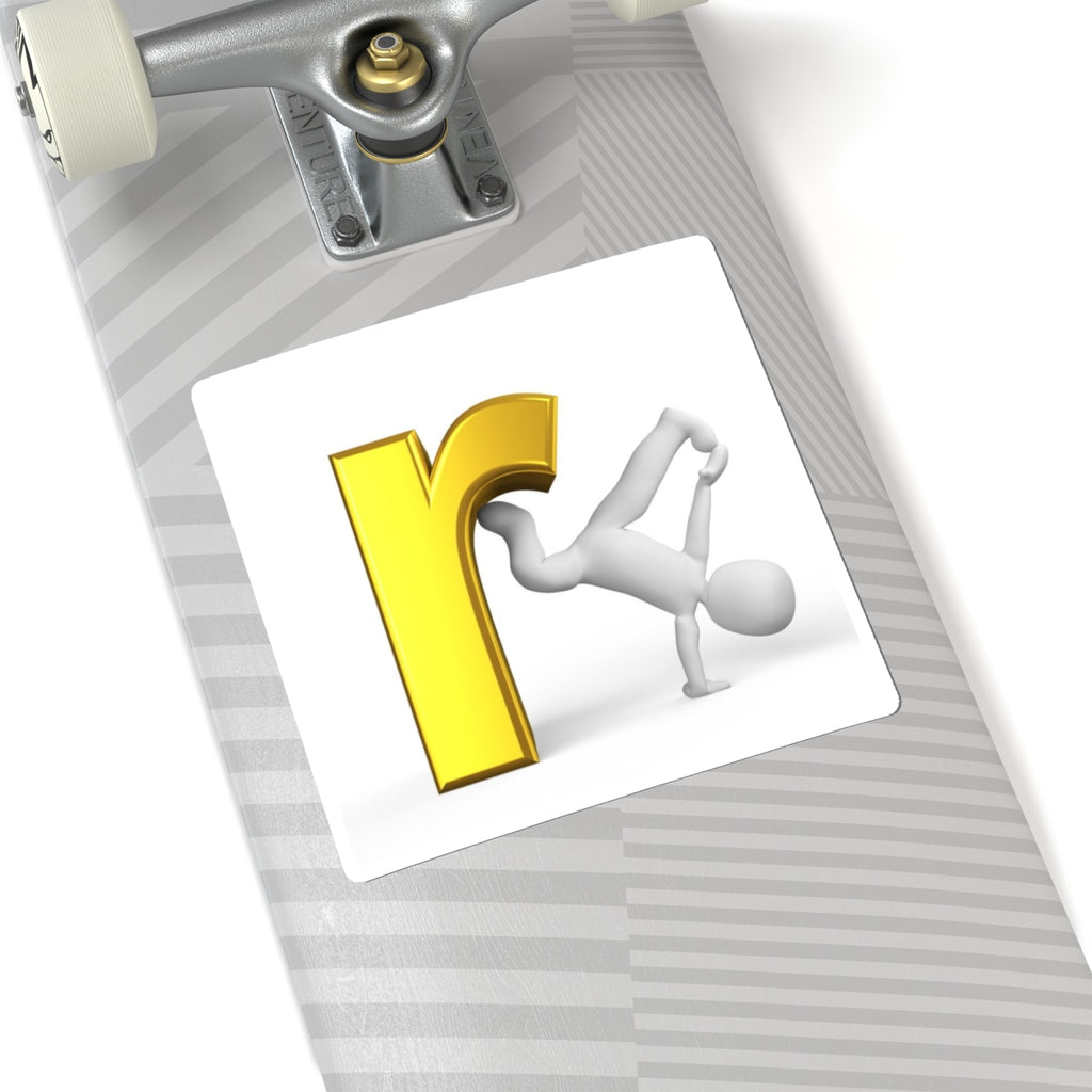 Yellow Letter R Breakdancer Sticker | Kiss-Cut Vinyl Decal