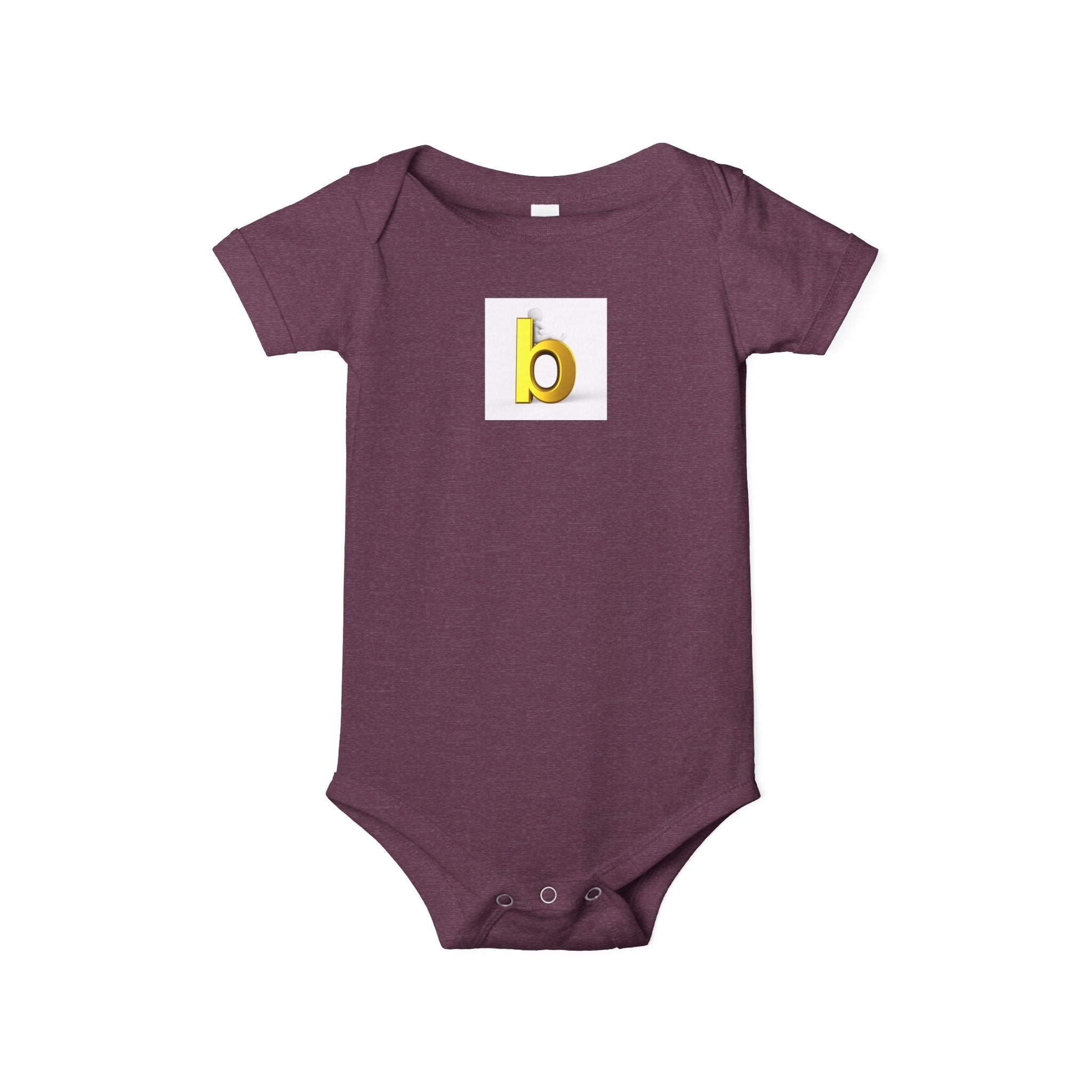 Body de bébé minuscule jaune avec la lettre b | Body pour bébé