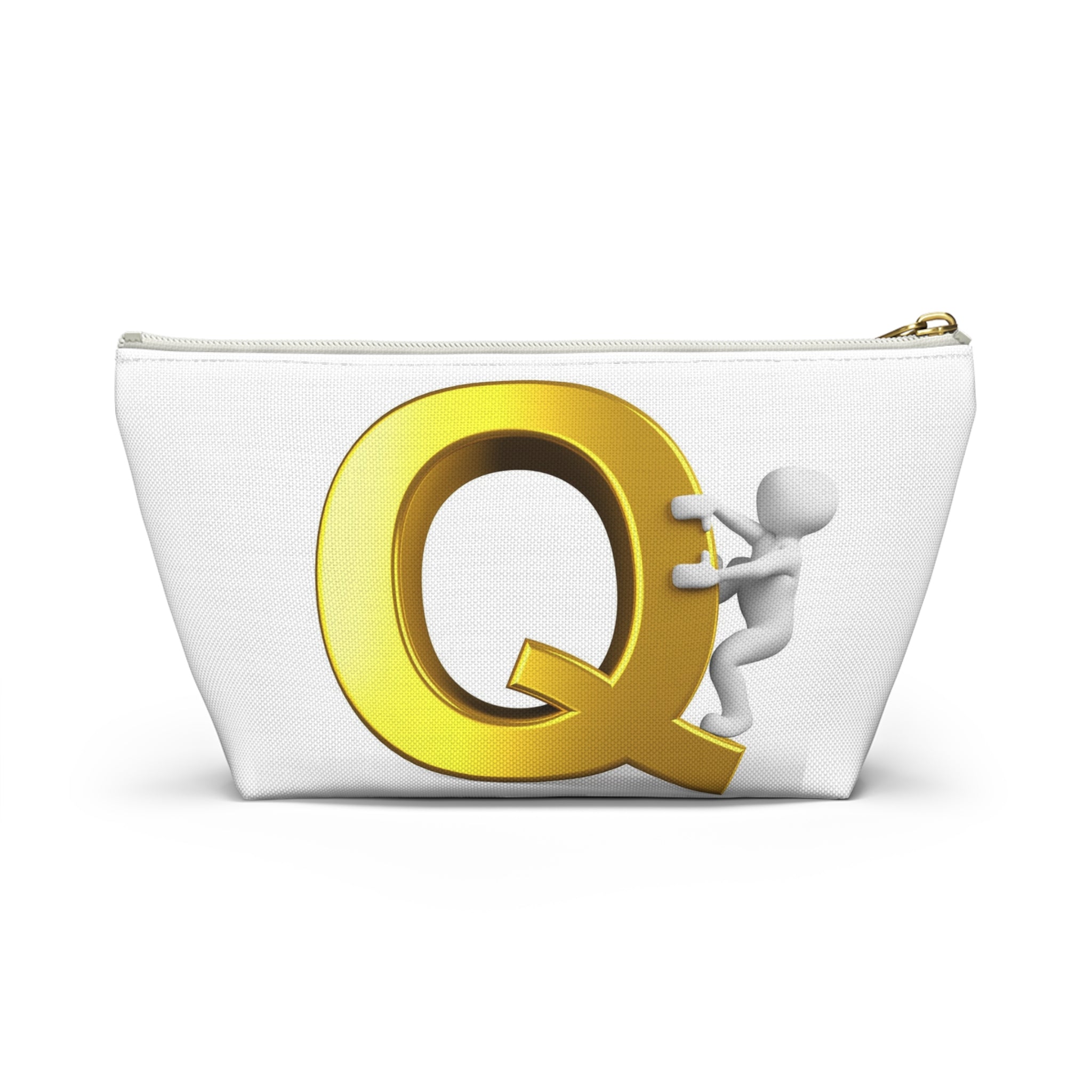 Gold Letter Q Climbing Figure Accessory Pouch