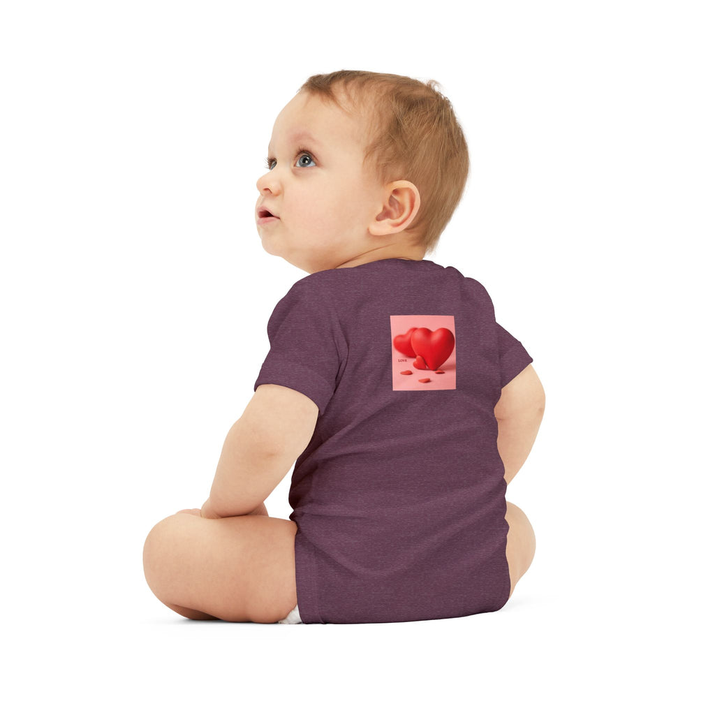 Red Heart Illustration Infant Bodysuit | Cute Valentine Baby Onesie