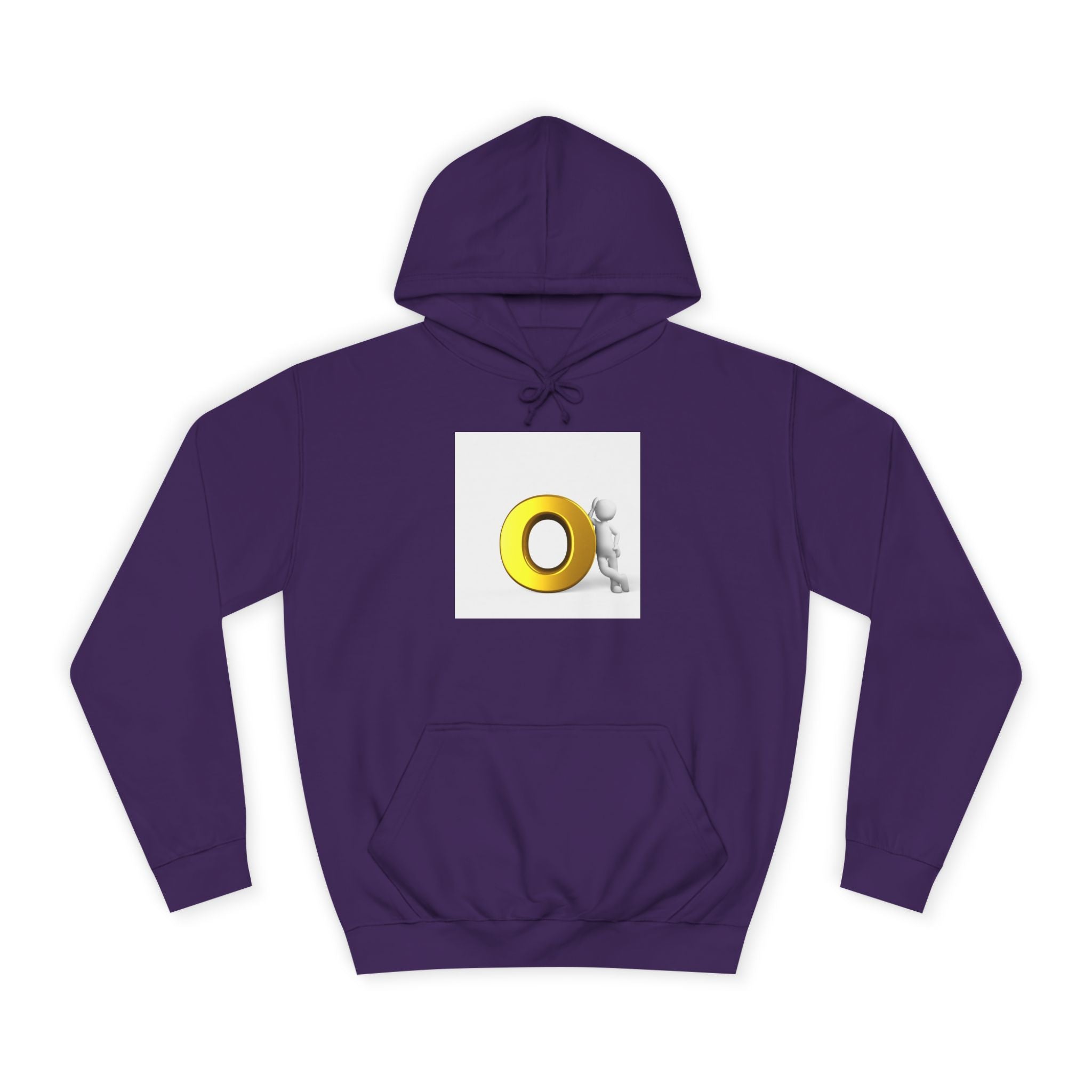 Gold O Letter with 3D Figure Hoodie | Monogram O Sweatshirt