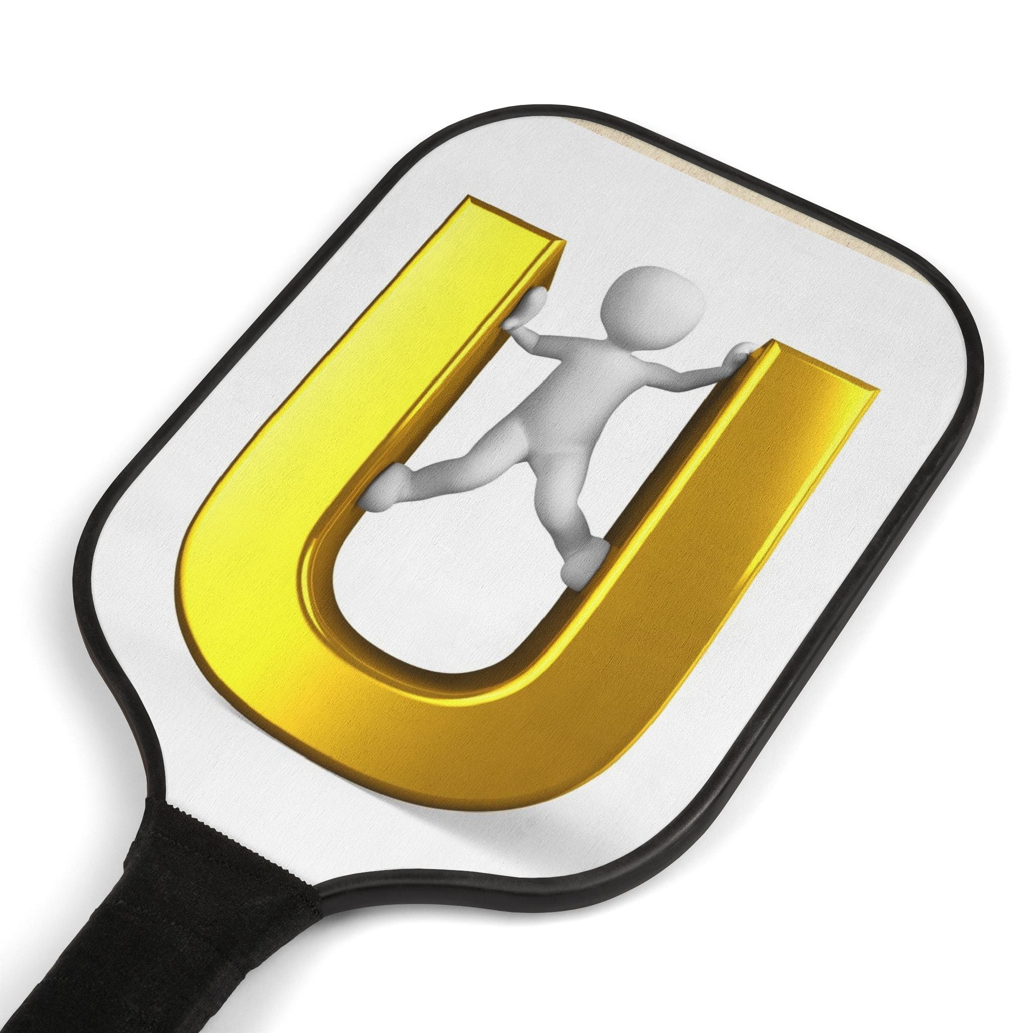 Golden Letter U Figure Pickleball Paddle
