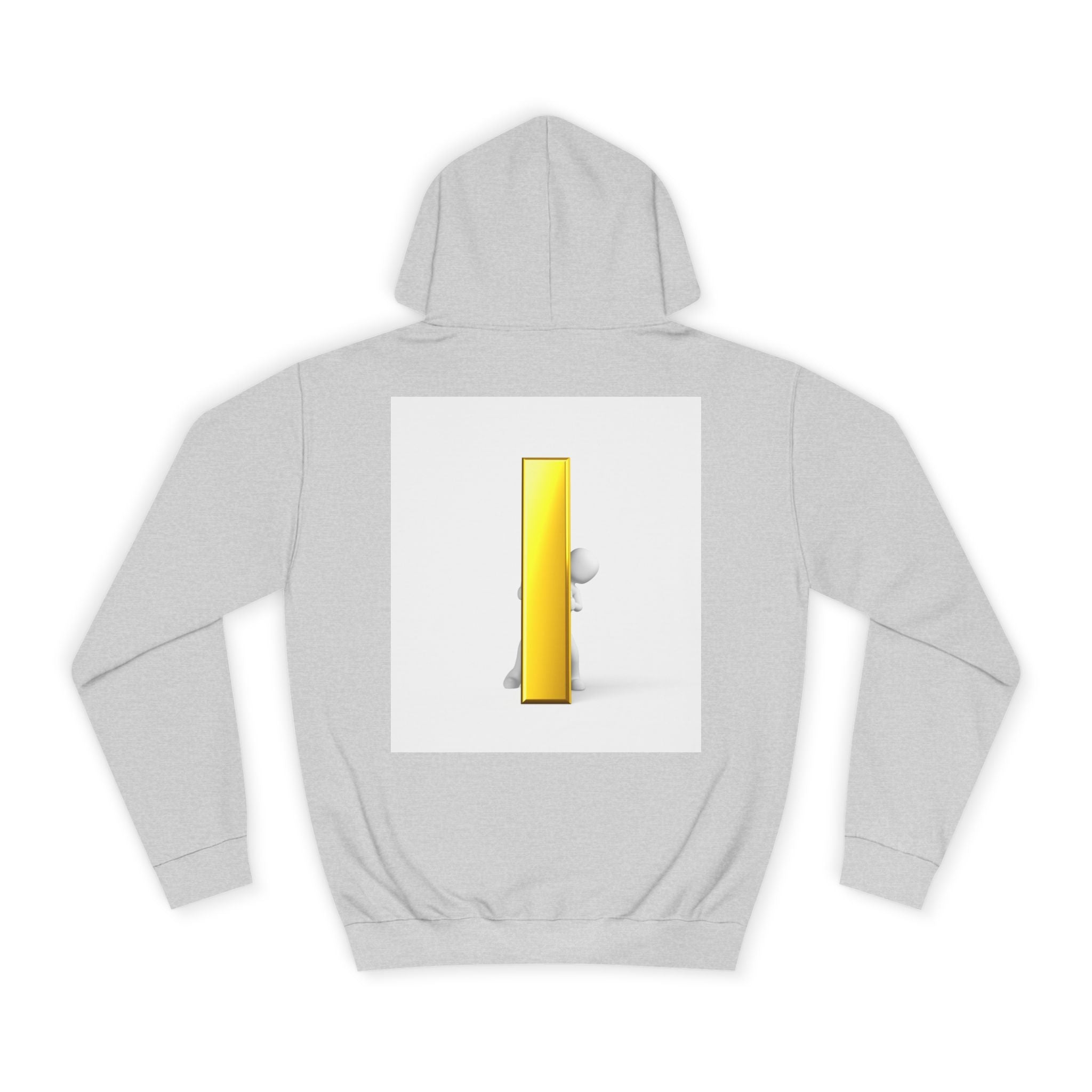 Gold Letter i Character Hoodie | Minimalist 3D Column Illustration