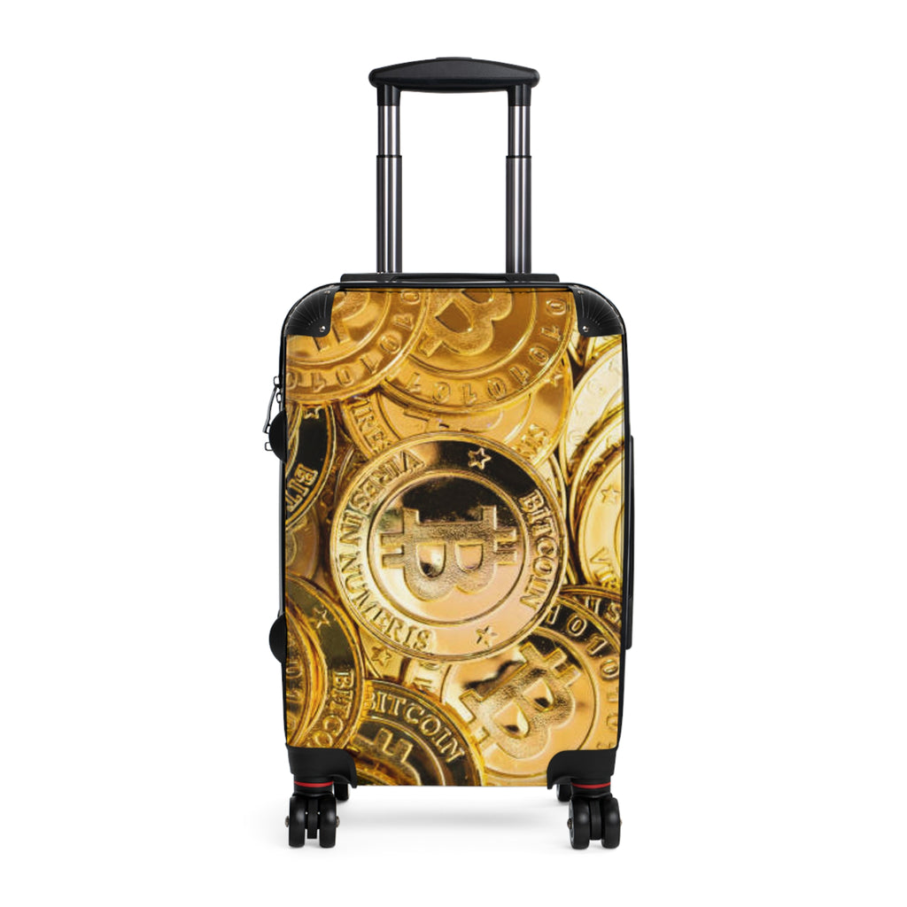 Bitcoin Coin Pattern Suitcase | Crypto Travel Luggage