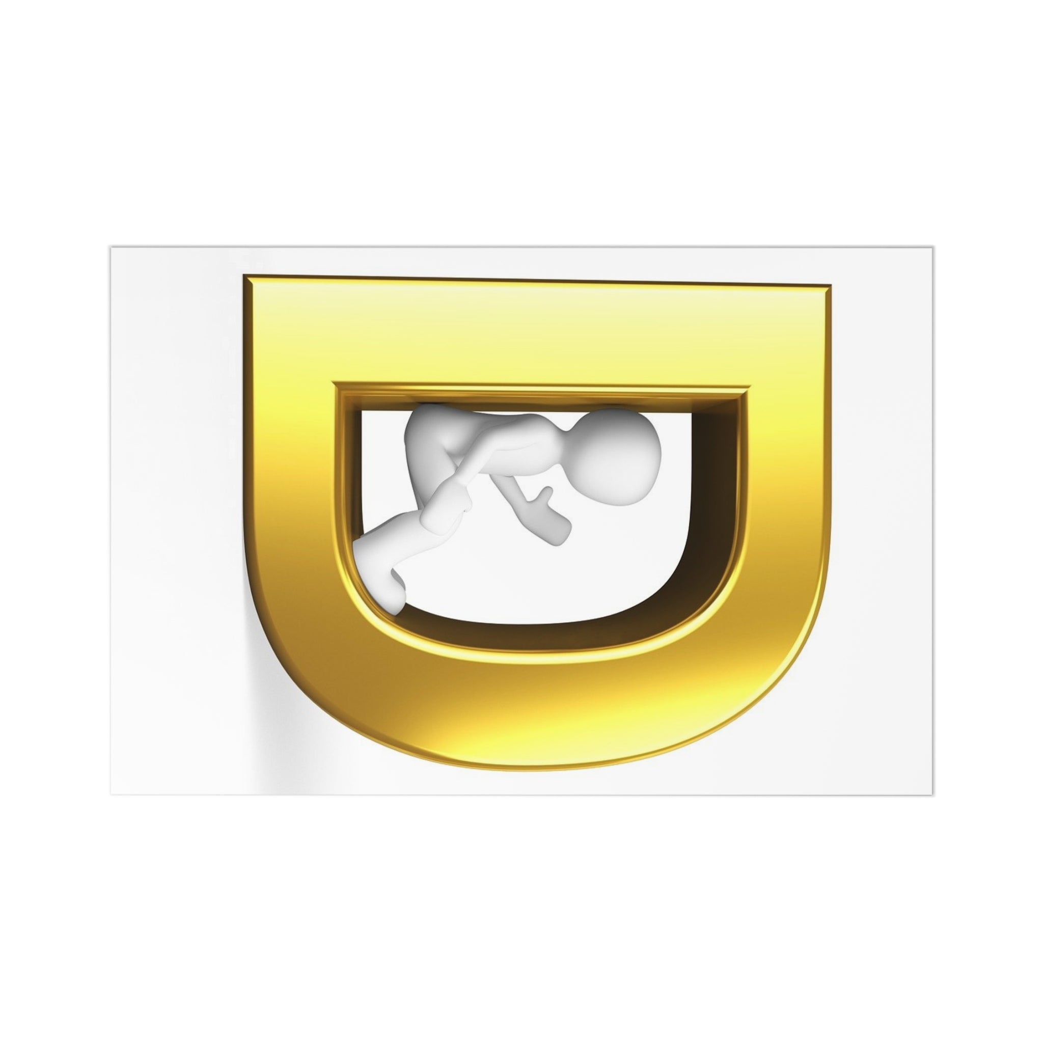Golden Letter D Postcards | 7 PCS Alphabet Note Cards