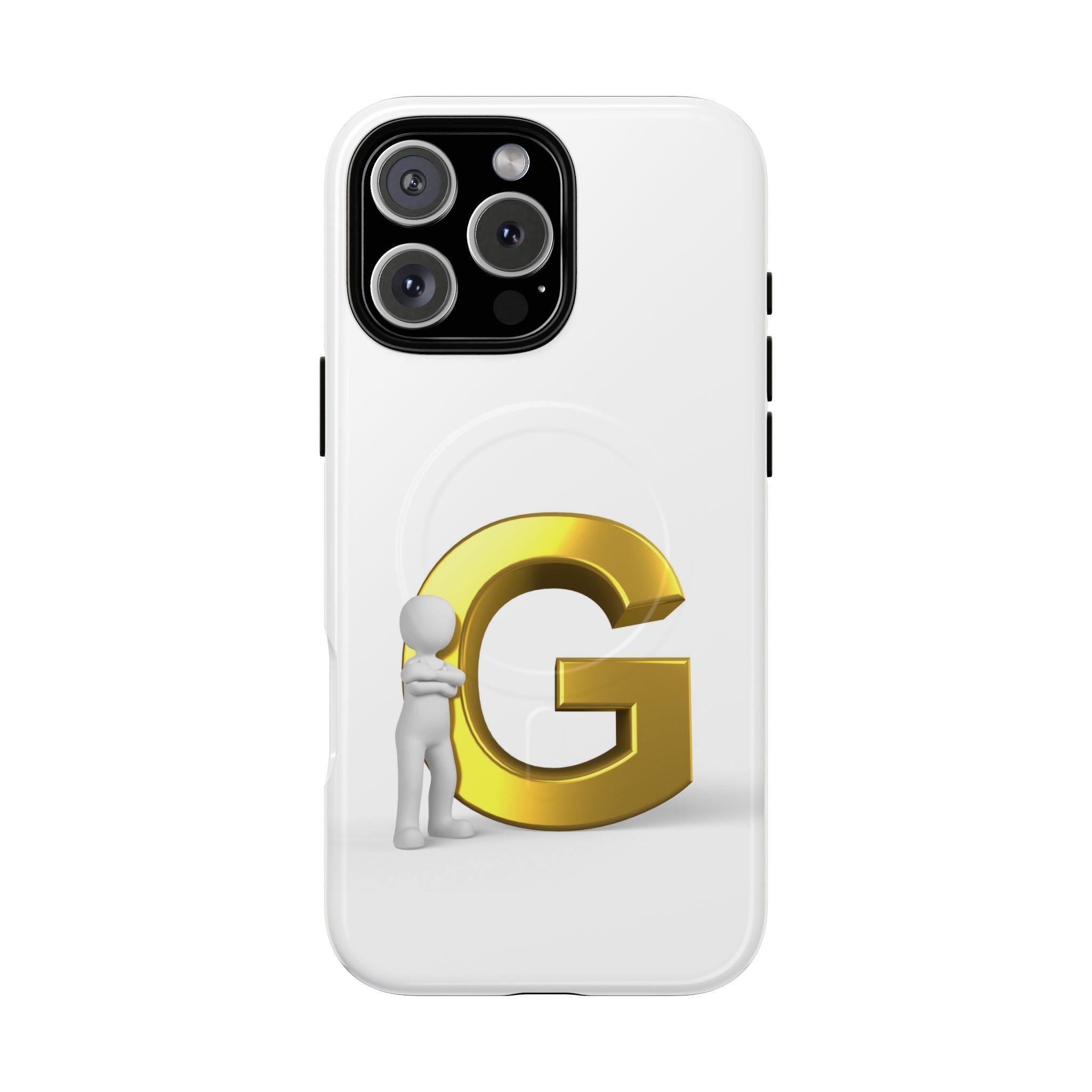 Coque de téléphone Monogramme Lettre G Dorée | Coque magnétique résistante