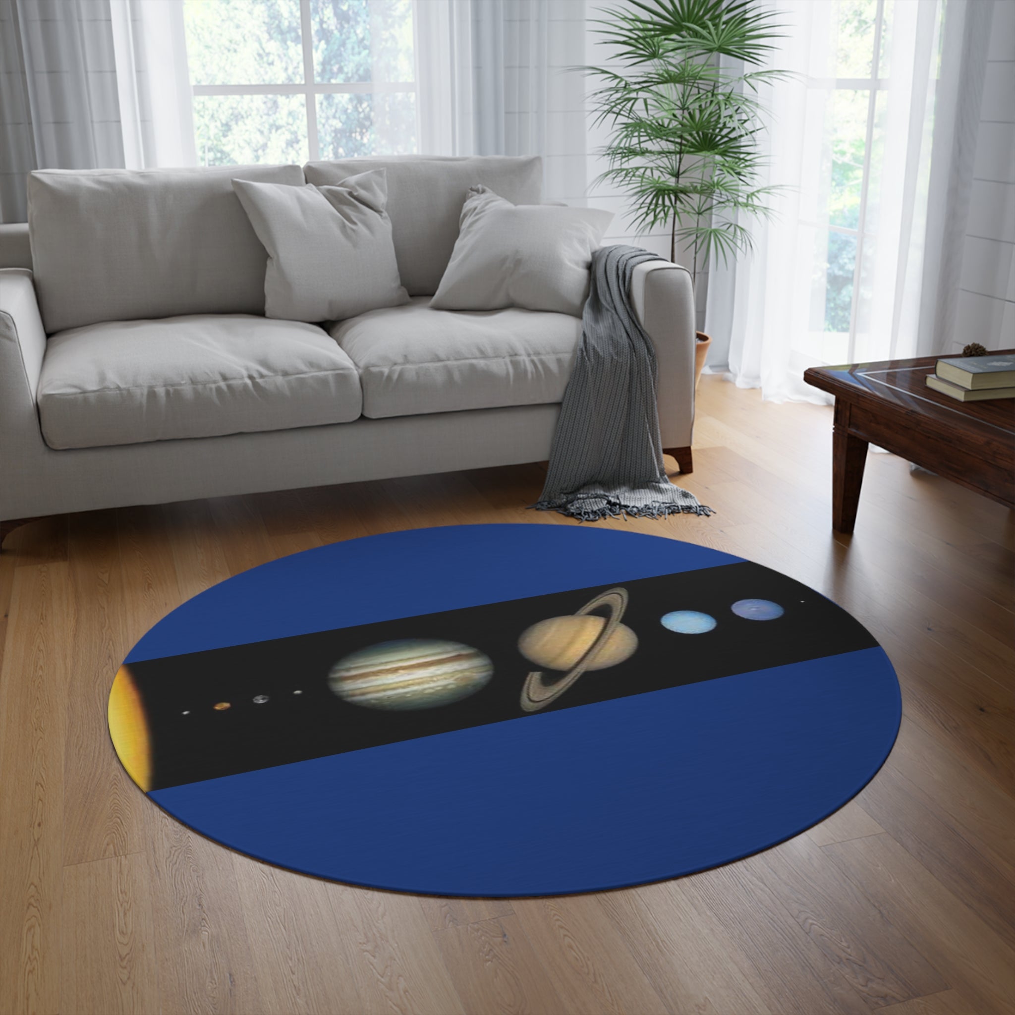 Solar System Planets Round Rug | Space Planetarium Floor Mat