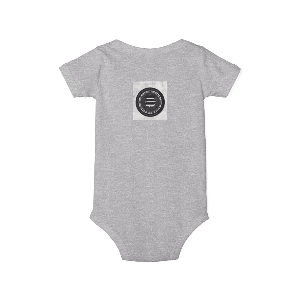 Solana Cryptocurrency Infant One Piece | Monochrome Badge Design