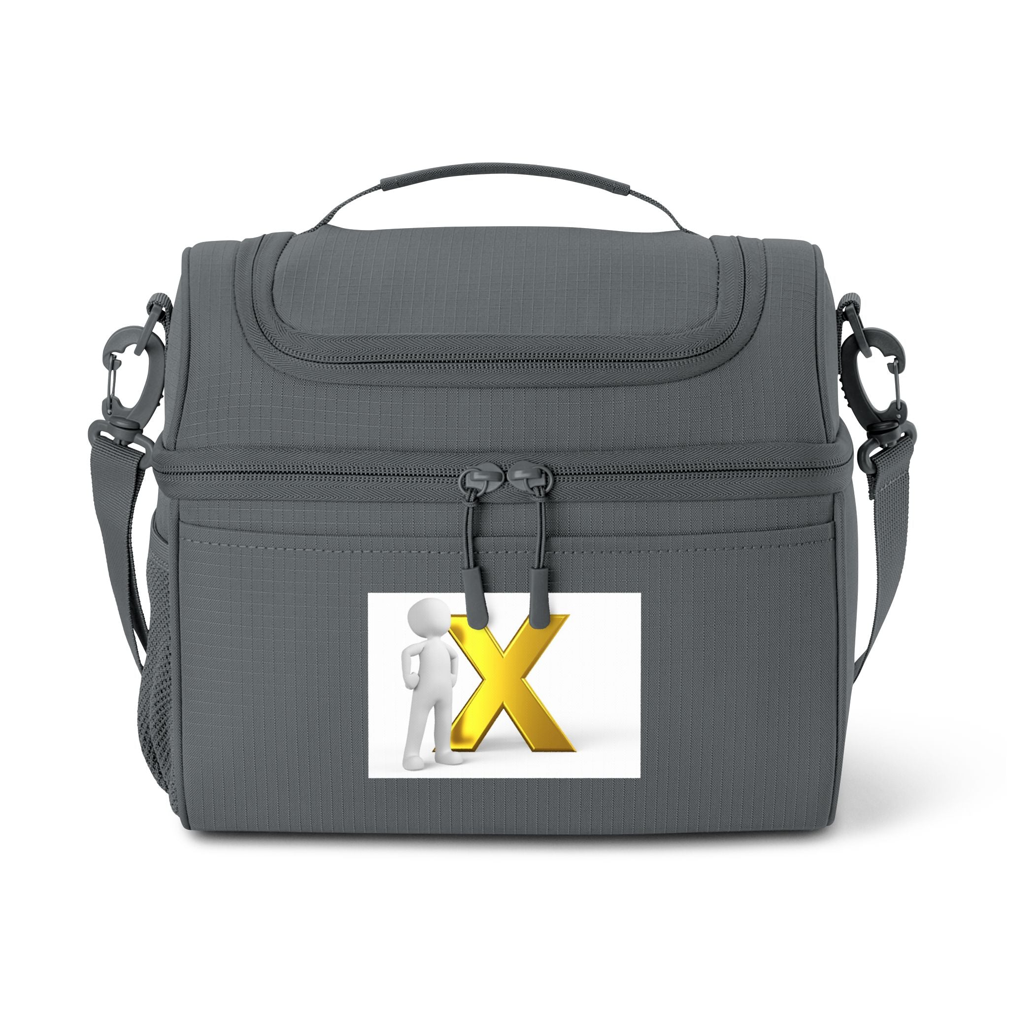 3D Figure with Gold X Cooler Bag | Insulated Lunch Tote