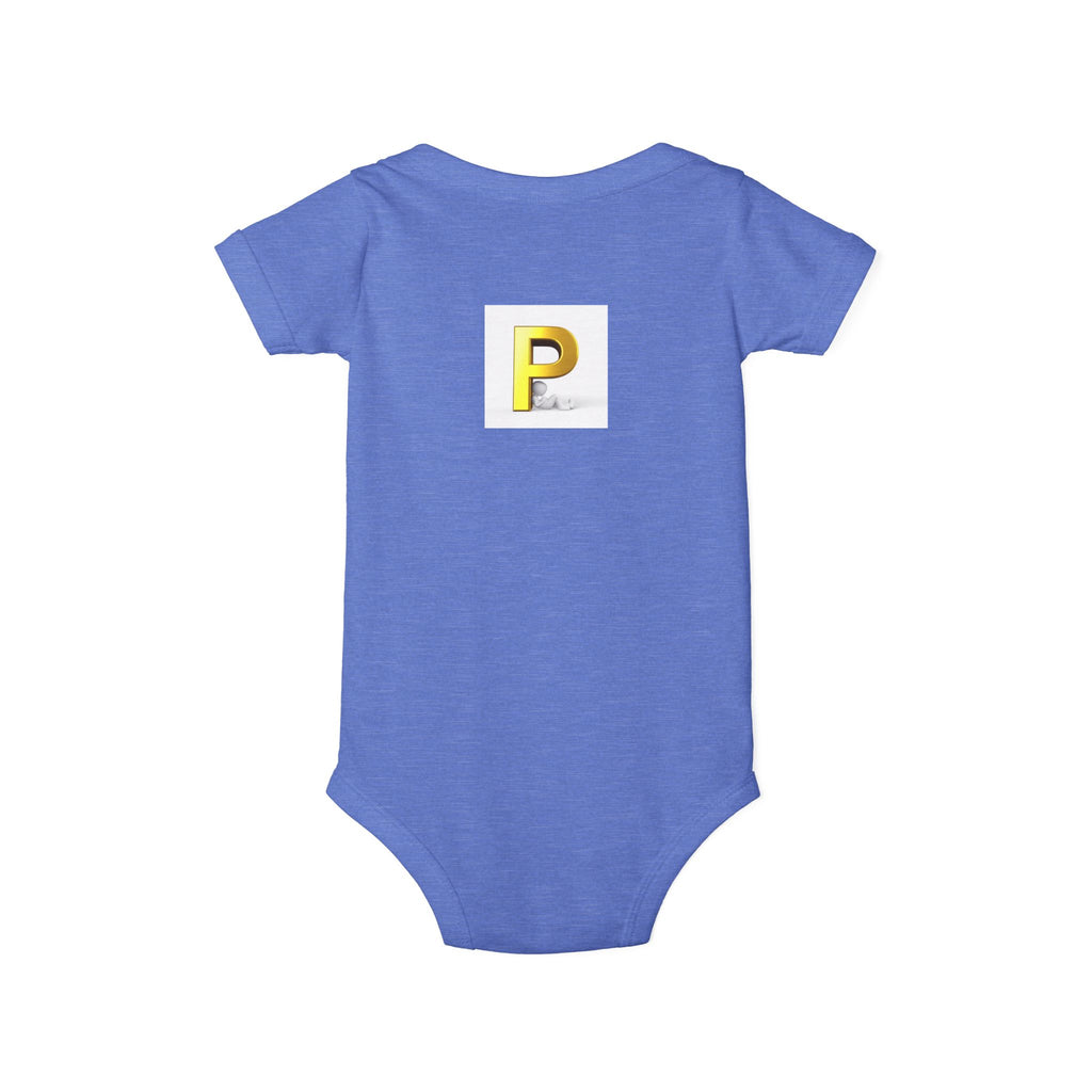 Gold Letter P Monogram Infant One Piece | Baby Bodysuit Initial