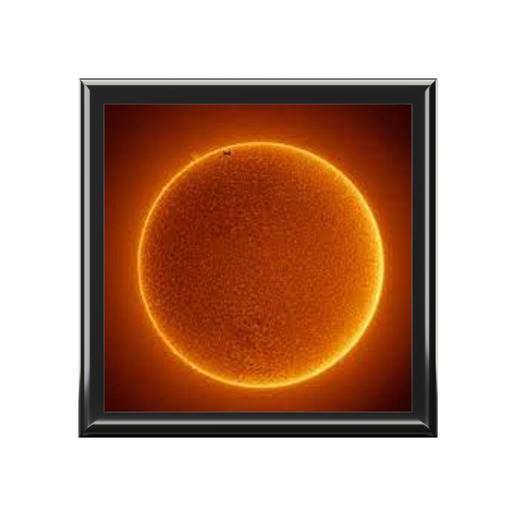 Solar Halo Jewelry Box | Sun Orb Artwork, Orange Astronomy Design