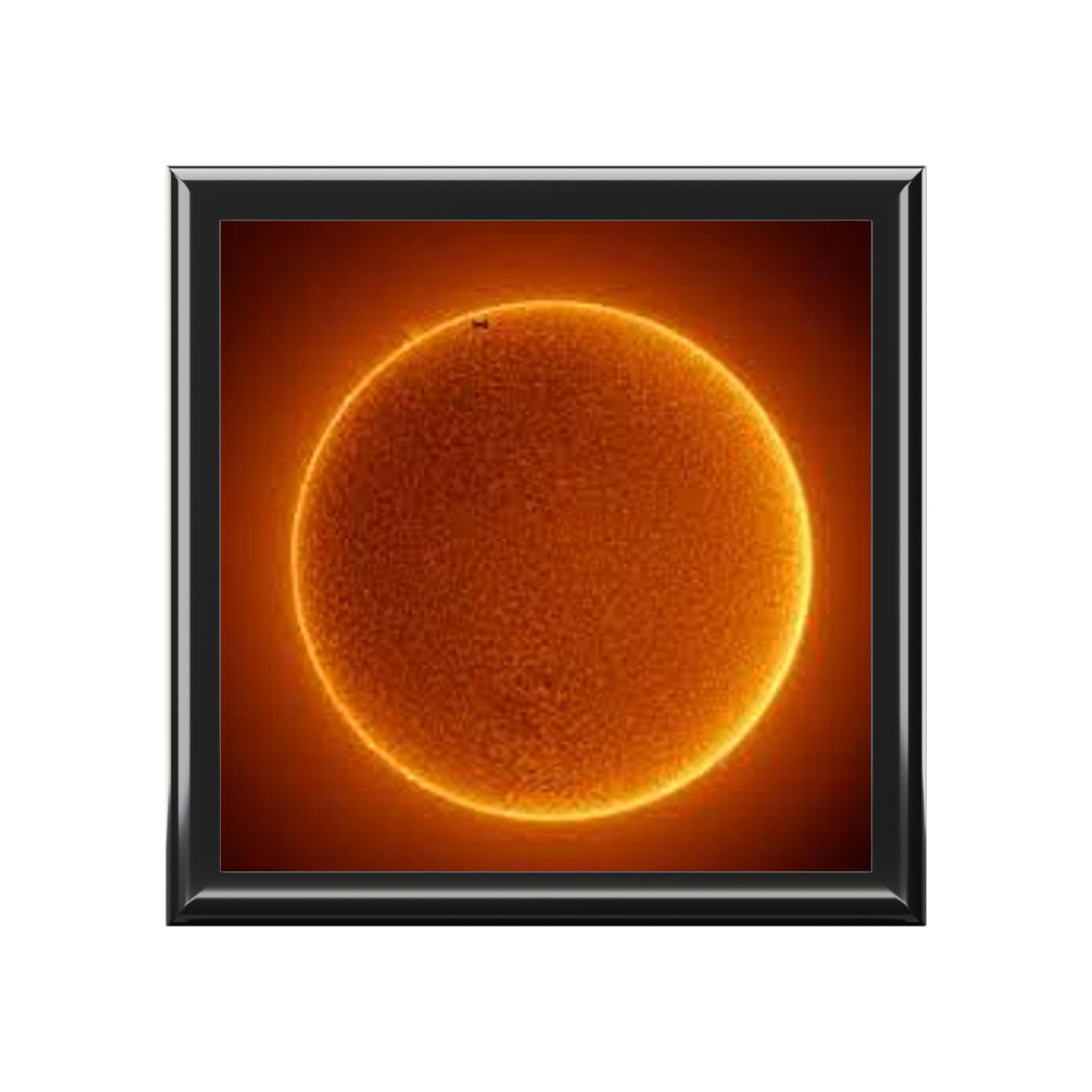 Solar Halo Jewelry Box | Sun Orb Artwork, Orange Astronomy Design