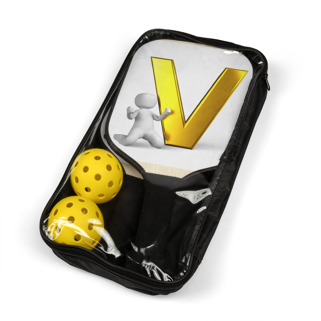 Gold Letter V Pickleball Paddle