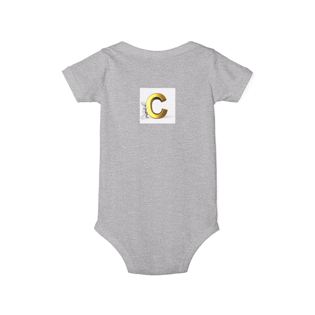 Gold Letter C Monogram Infant Onesie | Baby Bodysuit Initial