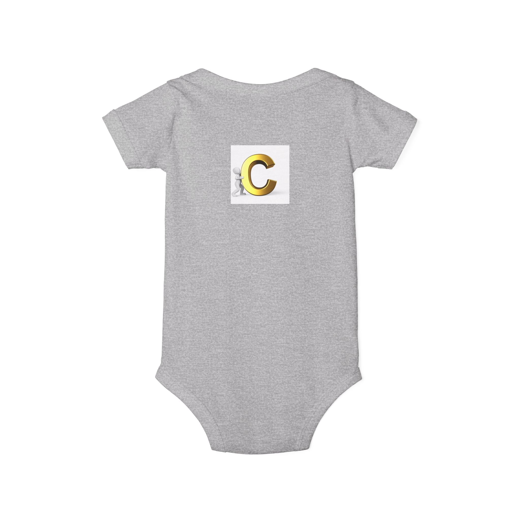 Gold Letter C Monogram Infant Onesie | Baby Bodysuit Initial