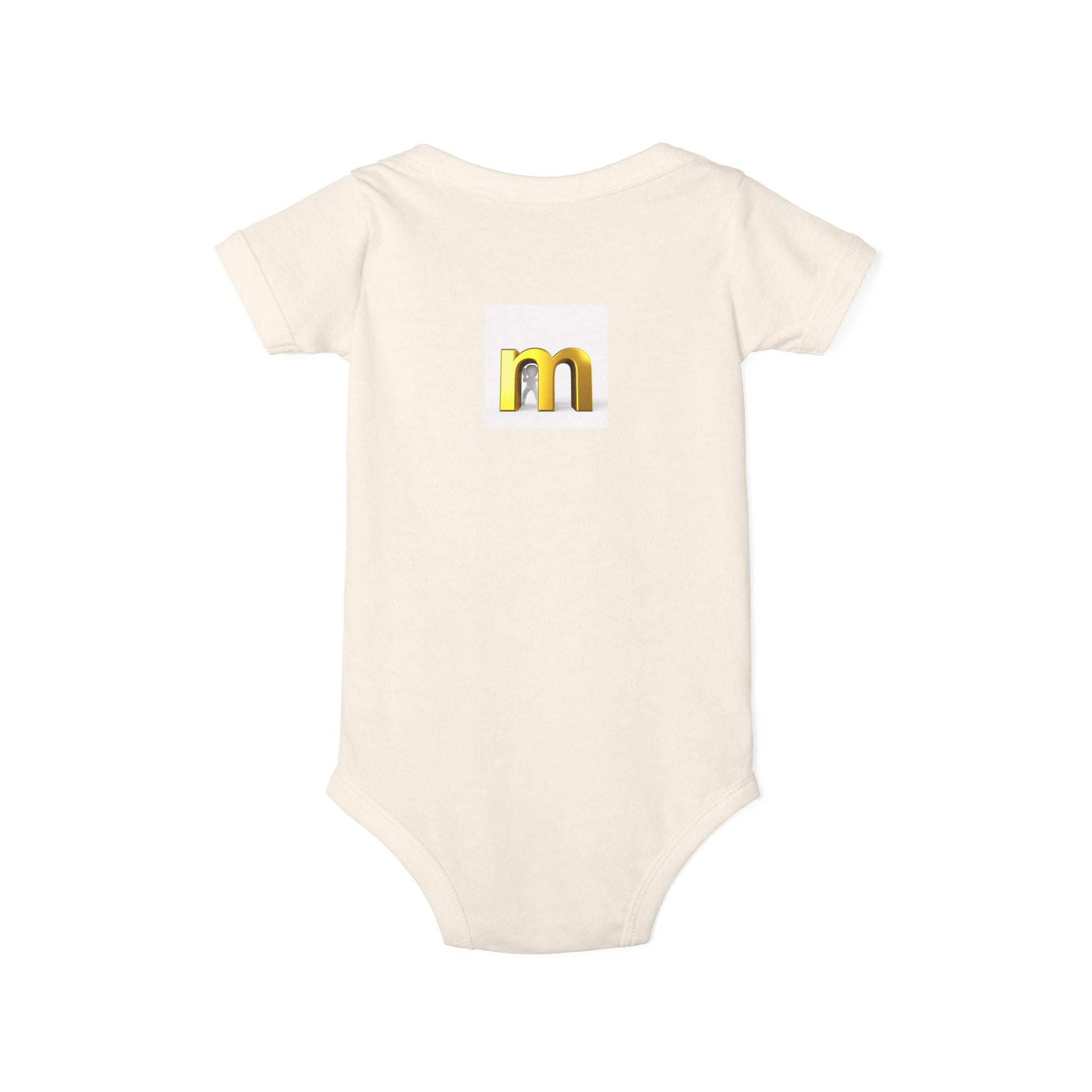 Gold Letter M Infant Onesie | Baby Bodysuit Monogram Initial