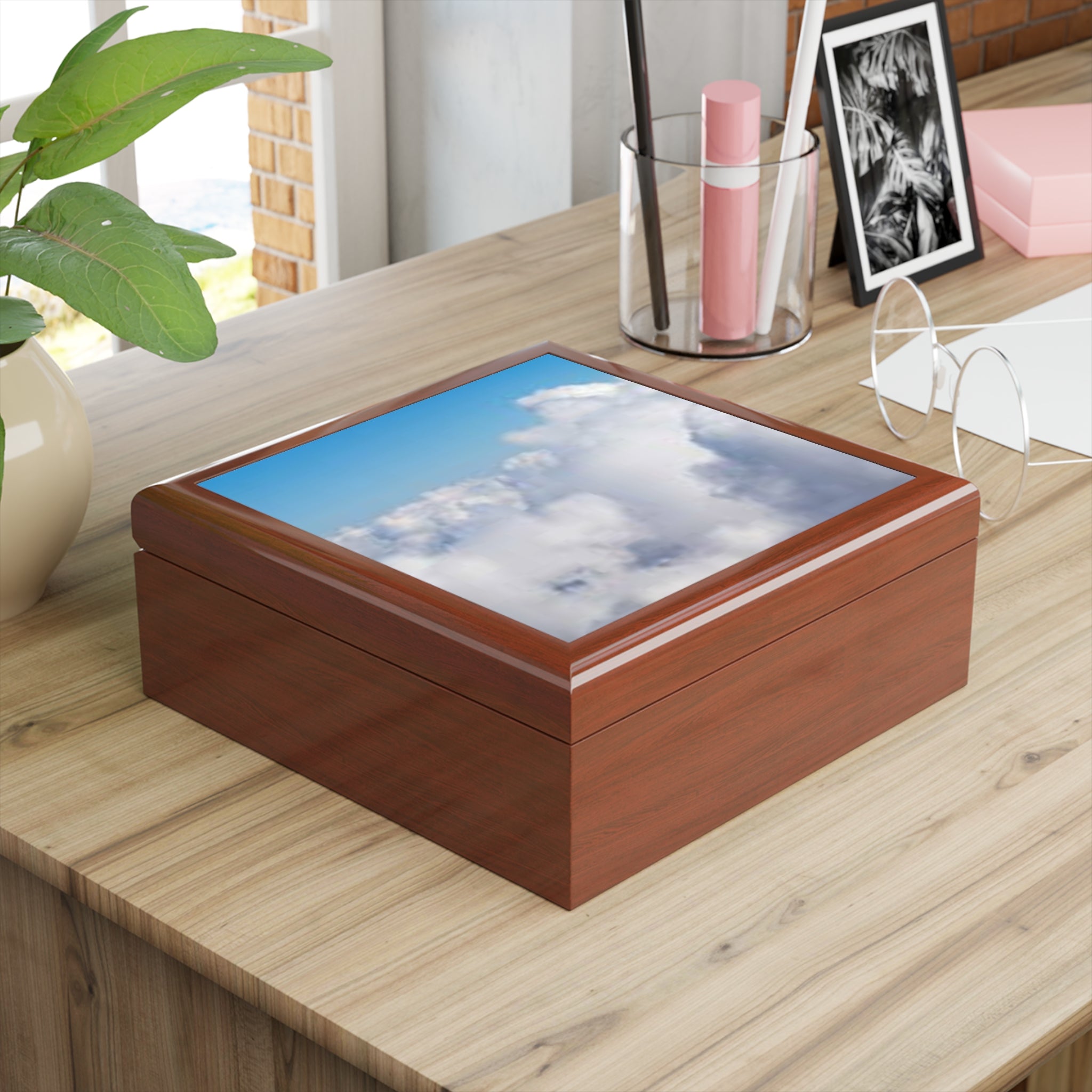 Blue Sky Clouds Jewelry Box | Cloudscape Keepsake Box