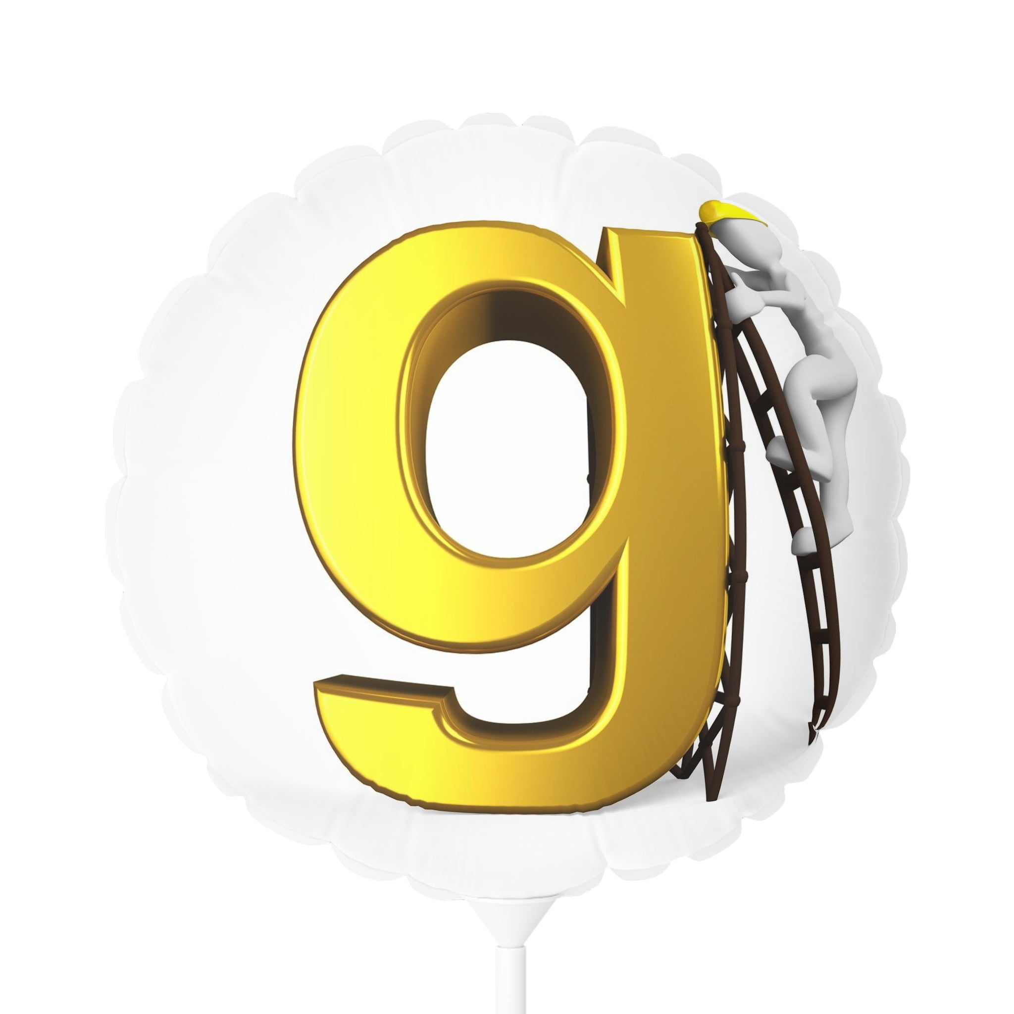 Gold Letter G Balloon 11" Round | Letter G Foil Balloon