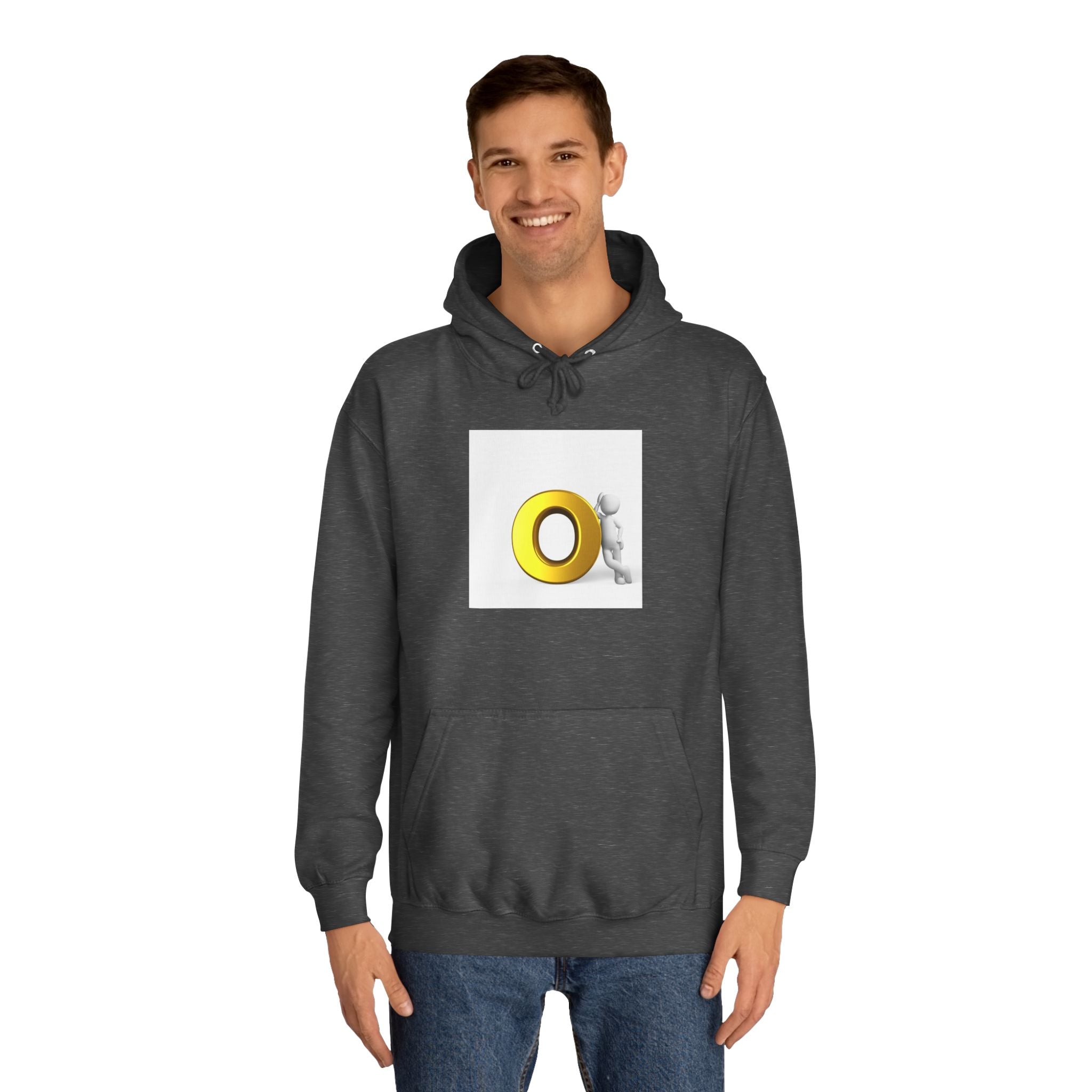 Gold O Letter with 3D Figure Hoodie | Monogram O Sweatshirt
