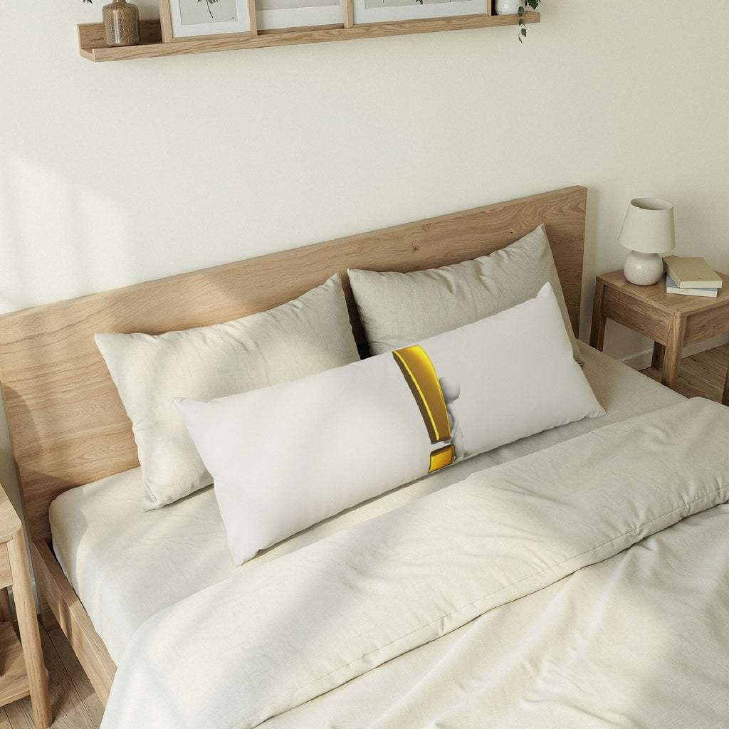 Exclamation Point Character Body Pillow | Minimal Yellow Icon