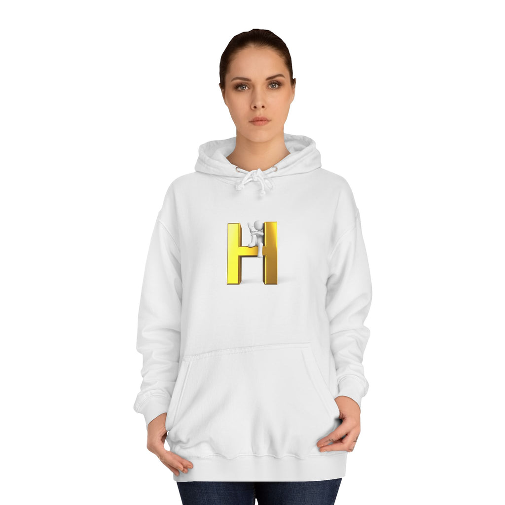 Gold 3D Letter H Hoodie | Monogram Initial Sweatshirt
