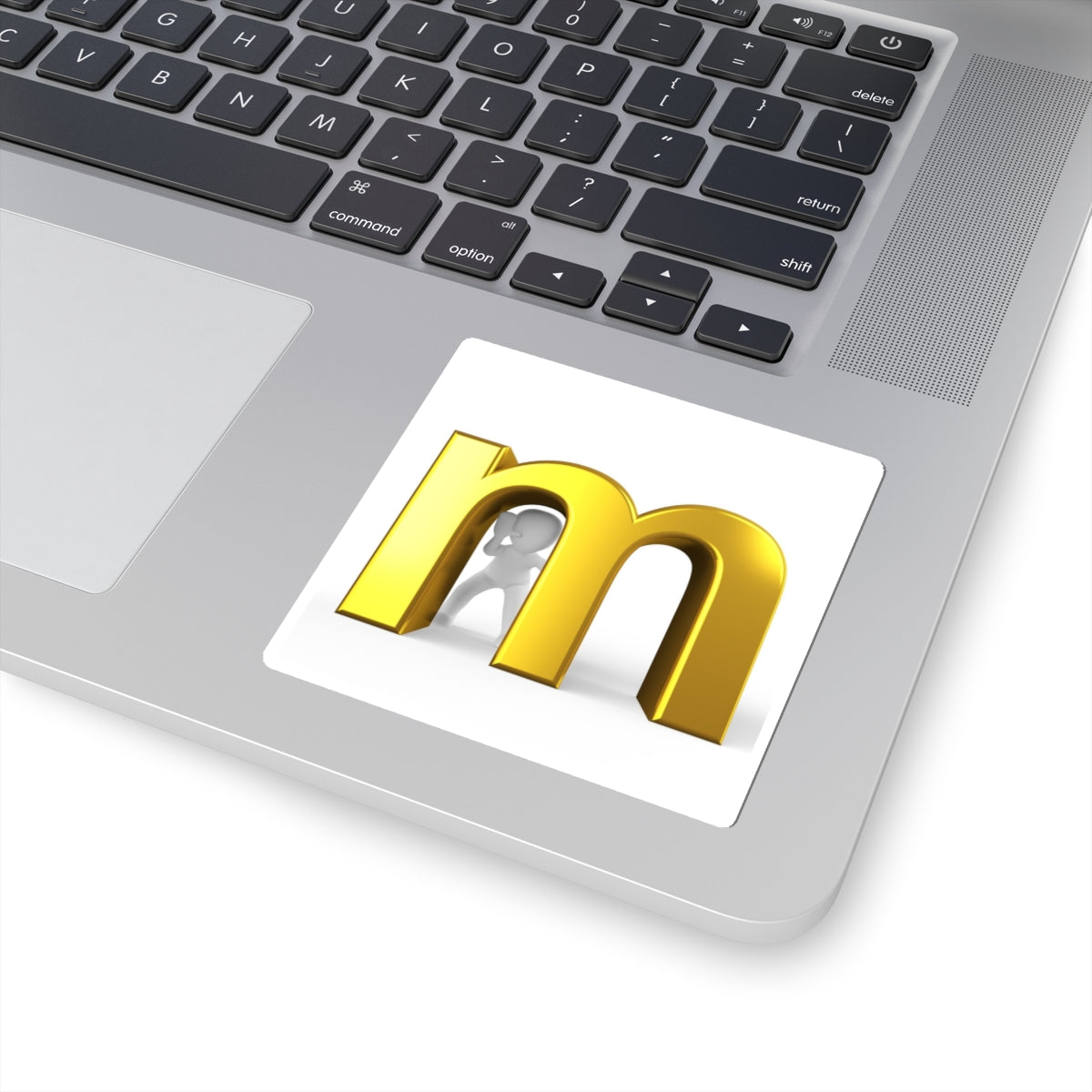 Gold Letter M Sticker | Monogram Kiss-Cut Sticker