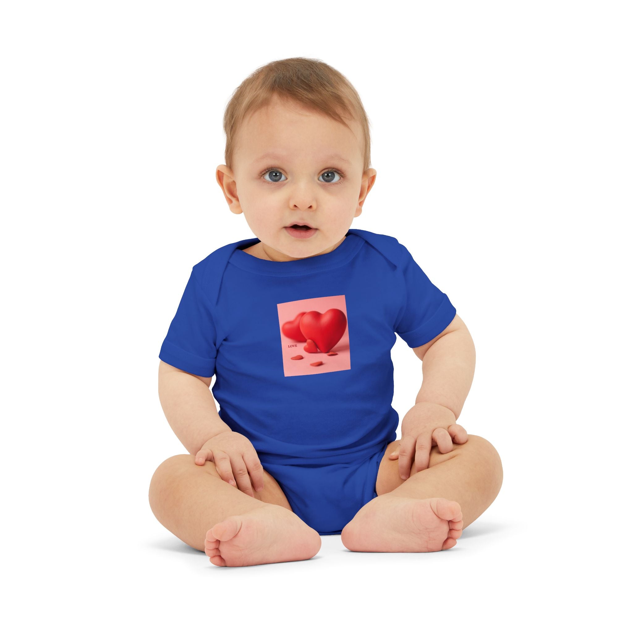 Red Heart Illustration Infant Bodysuit | Cute Valentine Baby Onesie