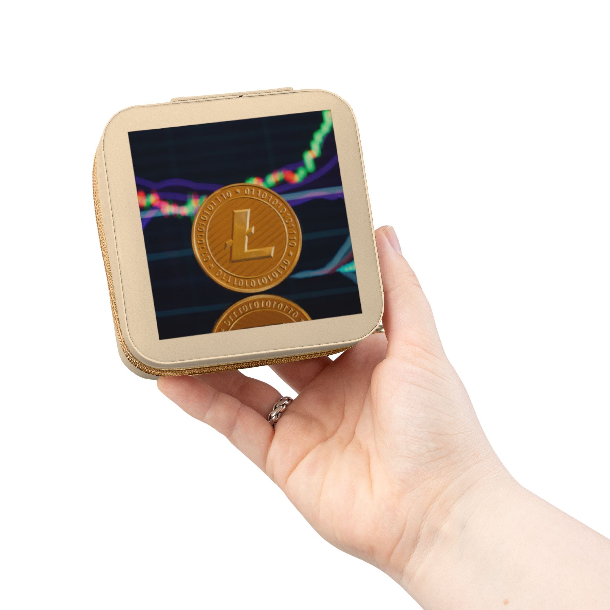 Étui à Bijoux Crypto Litecoin | Boîte à Bijoux de Voyage, Rangement Compact