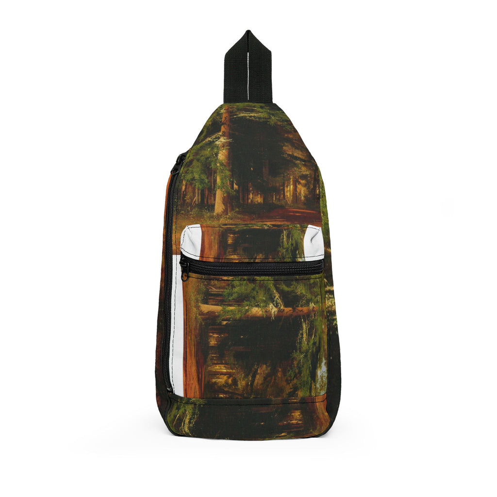 Forest Cabin Painting Sling Bag | Nature Landscape Crossbody