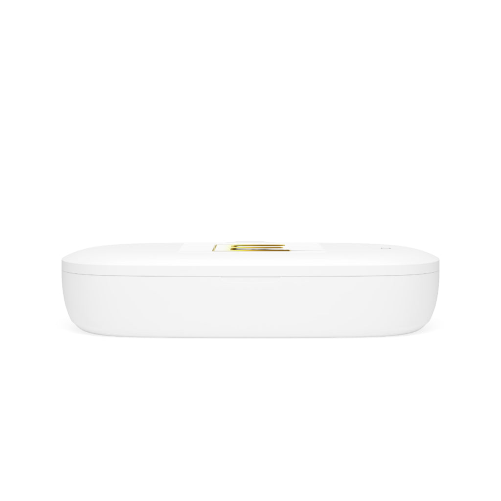 Gold Letter E Monogram UV Phone Sanitizer and Wireless Charging Pad | Initial E