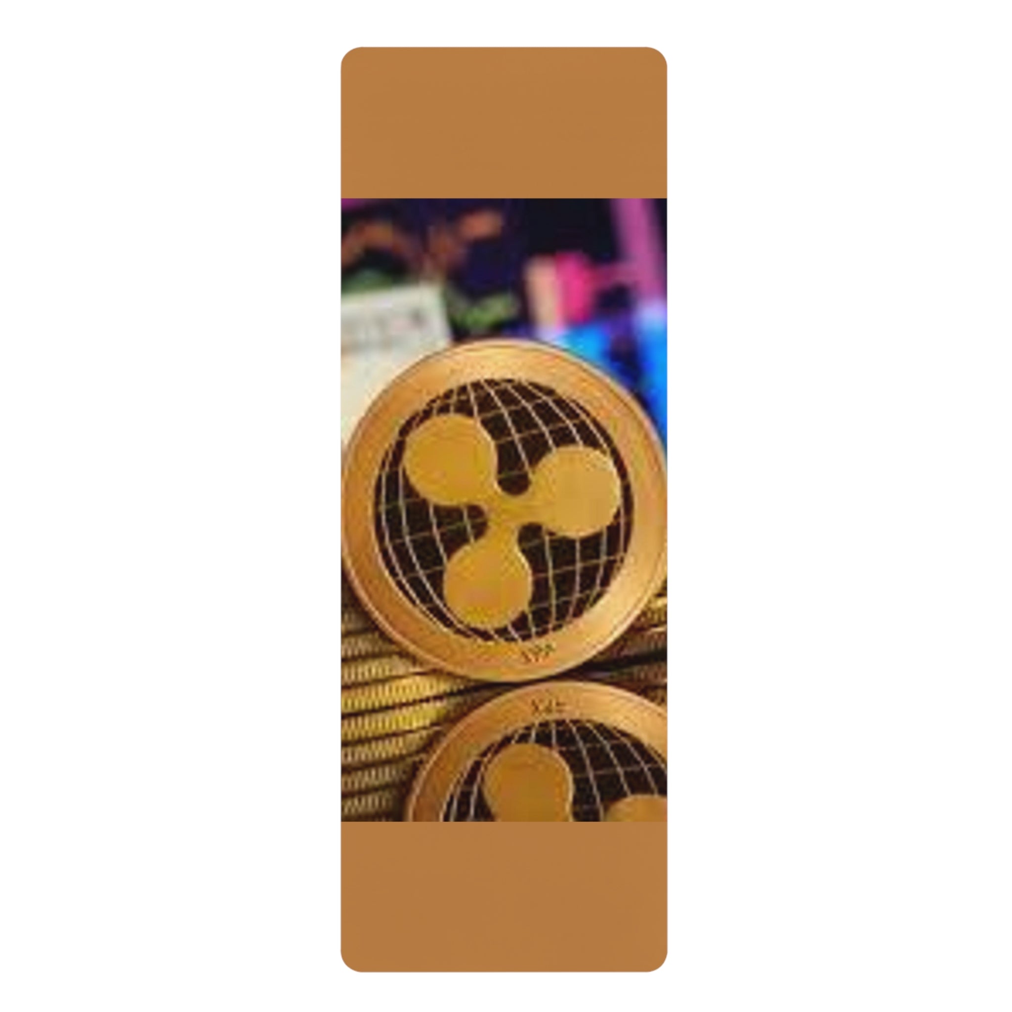 Ripple Coin Crypto Design Rubber Yoga Mat | Cryptocurrency Ripple Logo