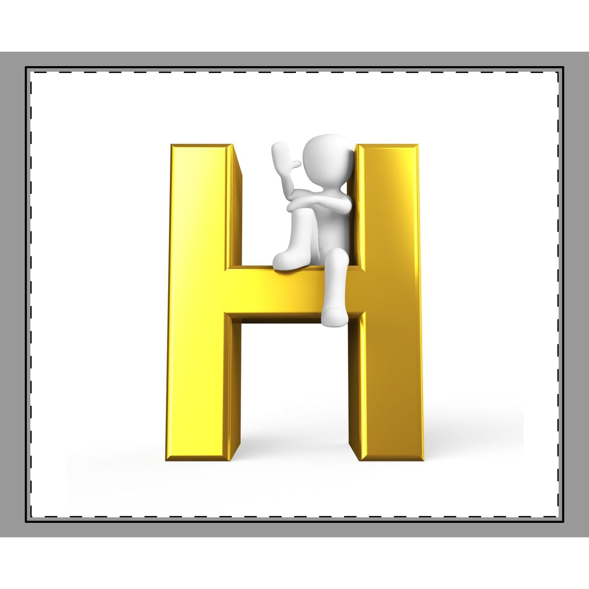 Couvre-lit lettre H 3D dorée avec motif grimpeur