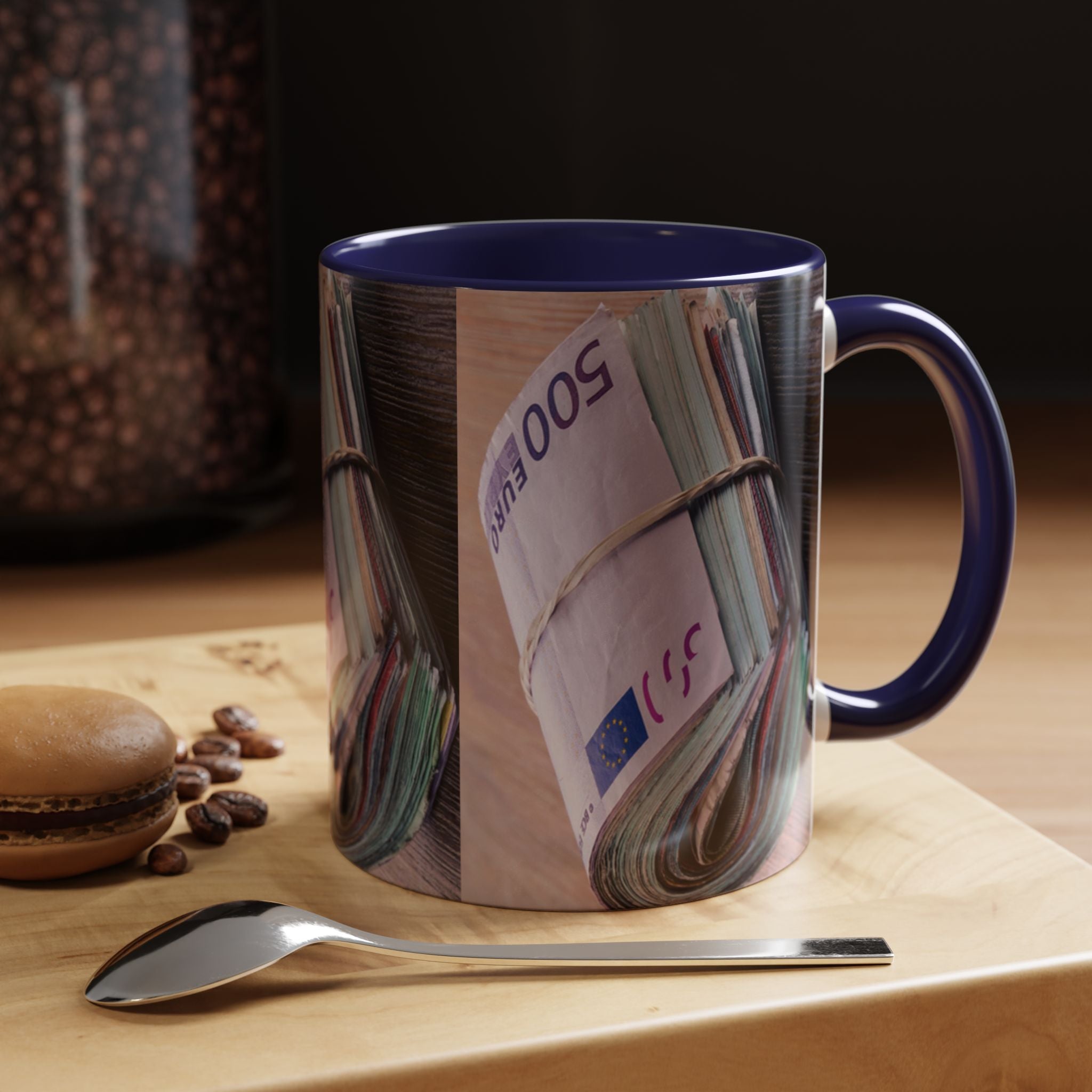 Rolled Euro Banknotes Mug | Accent Coffee Mug 11oz or 15oz