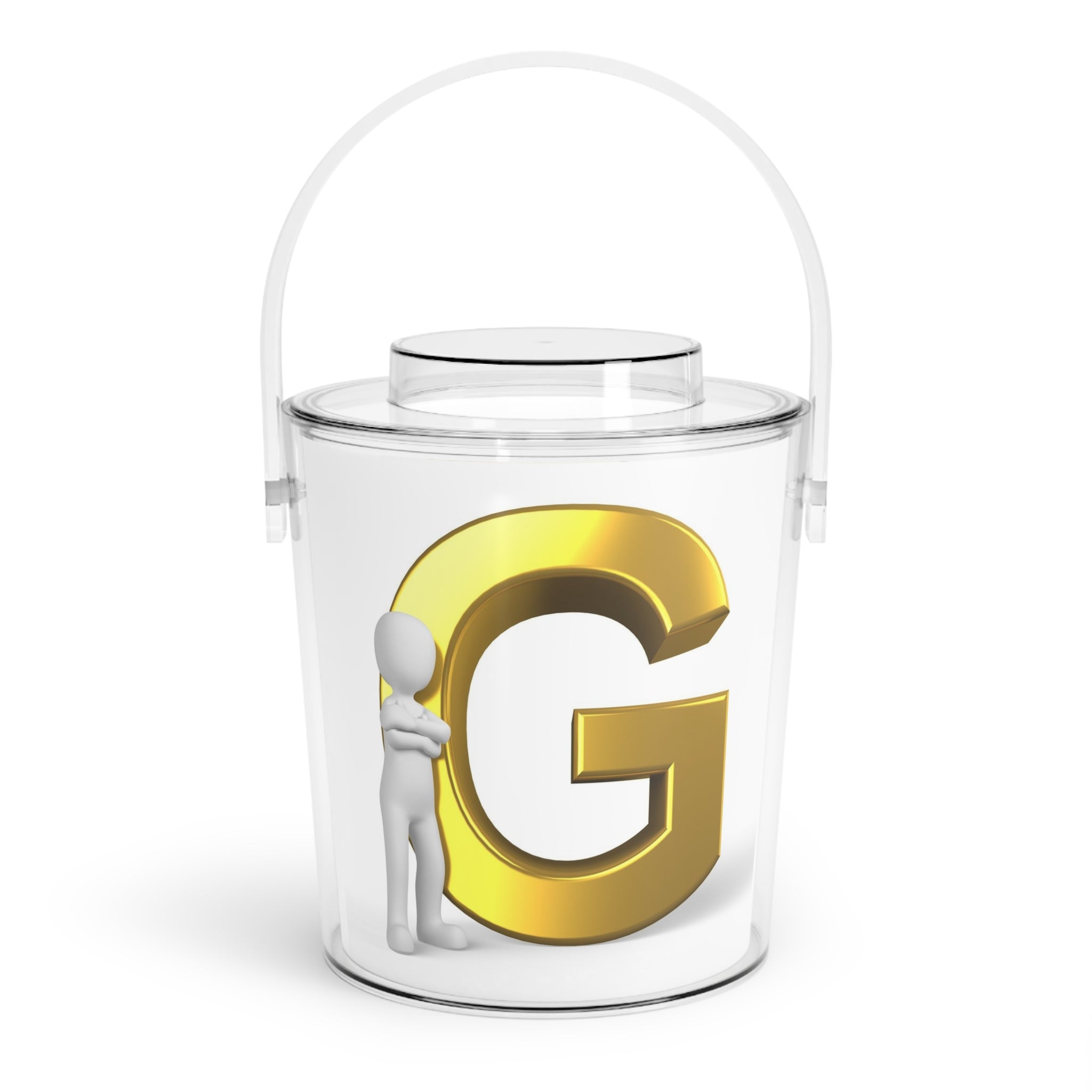 Gold Letter G Monogram Ice Bucket