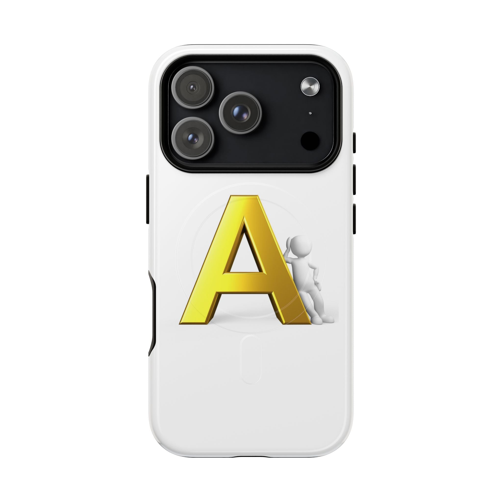 Coque de Téléphone Lettre A Dorée | Coque Magnétique Robuste, Monogramme Initial