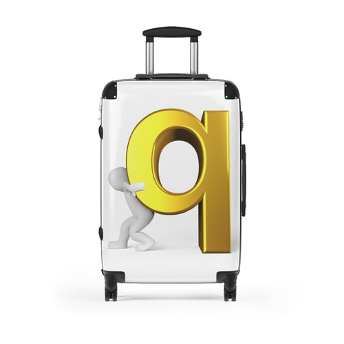 Housse de valise personnalisée | Lettre Q dorée en 3D avec valise figurée