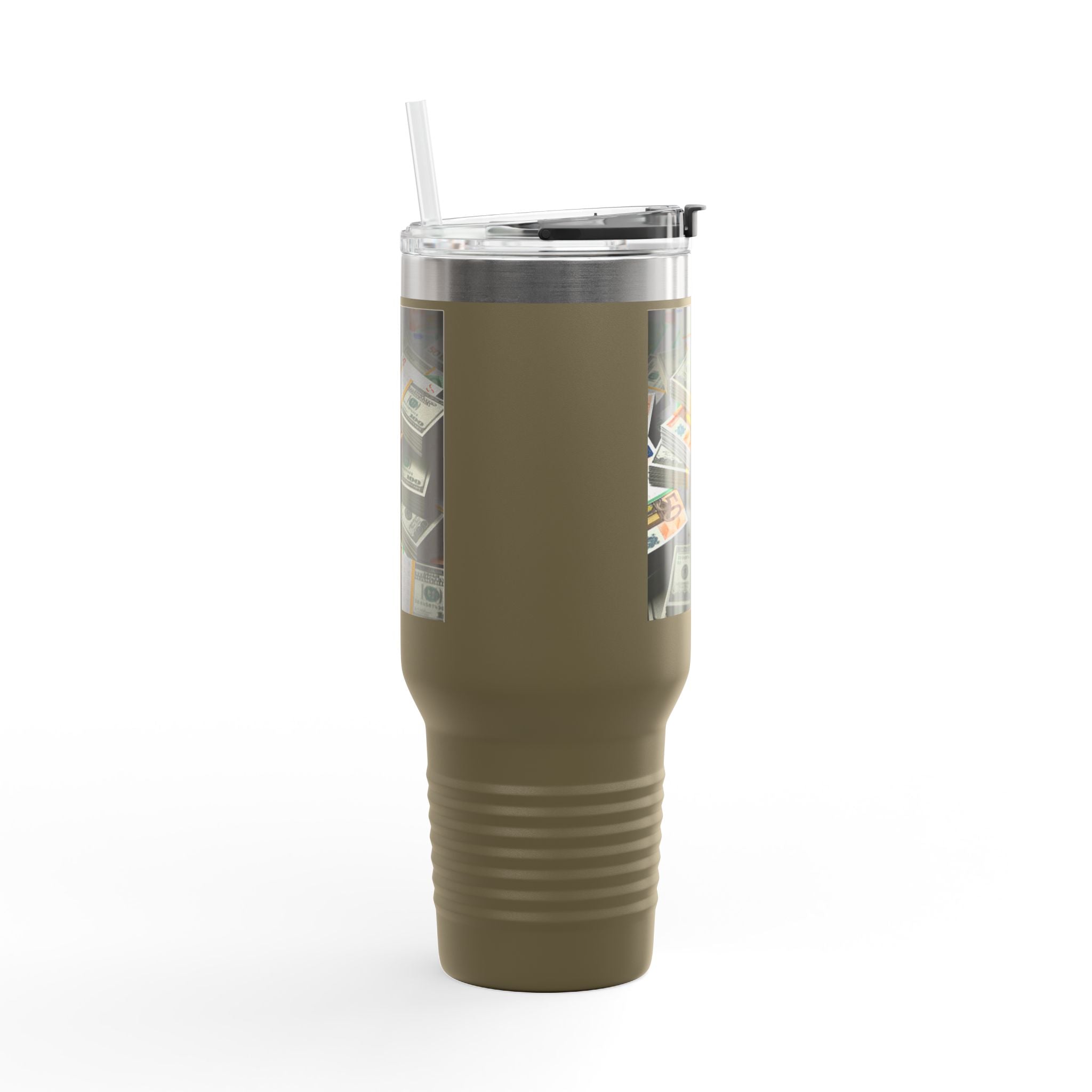 Mug de voyage isotherme motif billets de banque empilés | 1,2 L