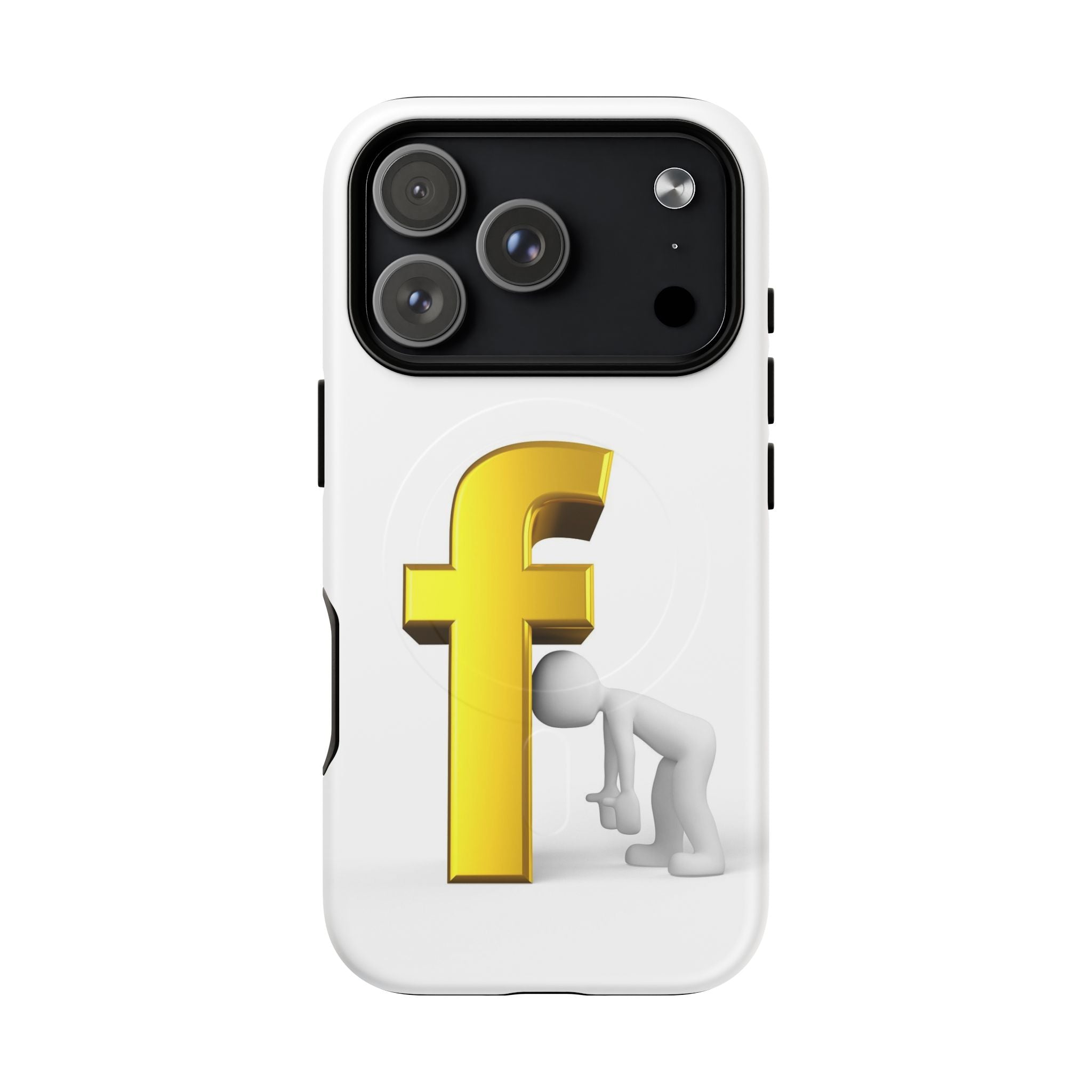 3D Gold Letter F Phone Case | Tough Magnetic Case