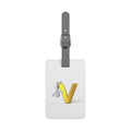 Gold V Letter Logo Luggage Tag | Saffiano Polyester Rectangle
