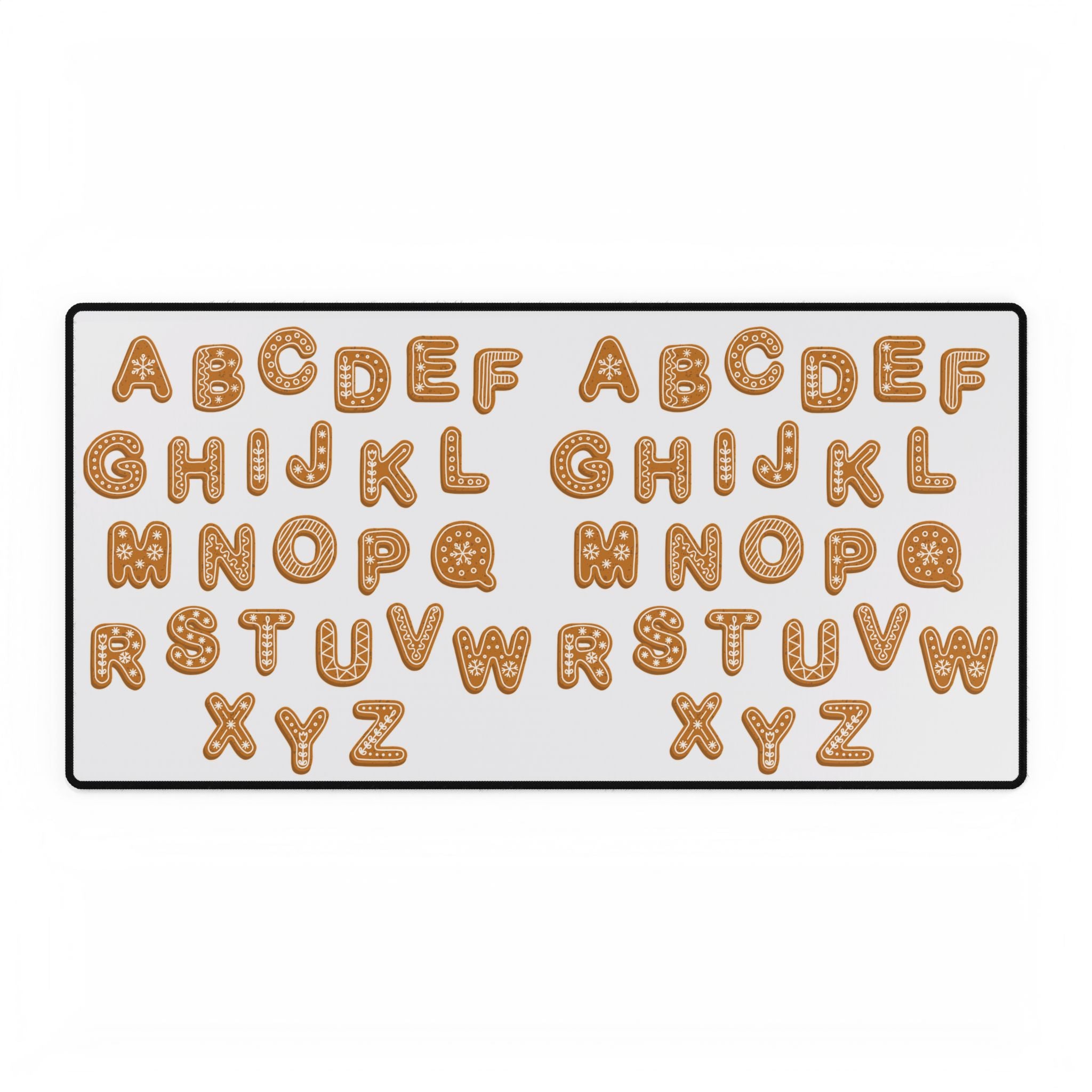 Schreibtischunterlage mit Lebkuchenbuchstaben | Süße Back-Buchstaben-Mauspad