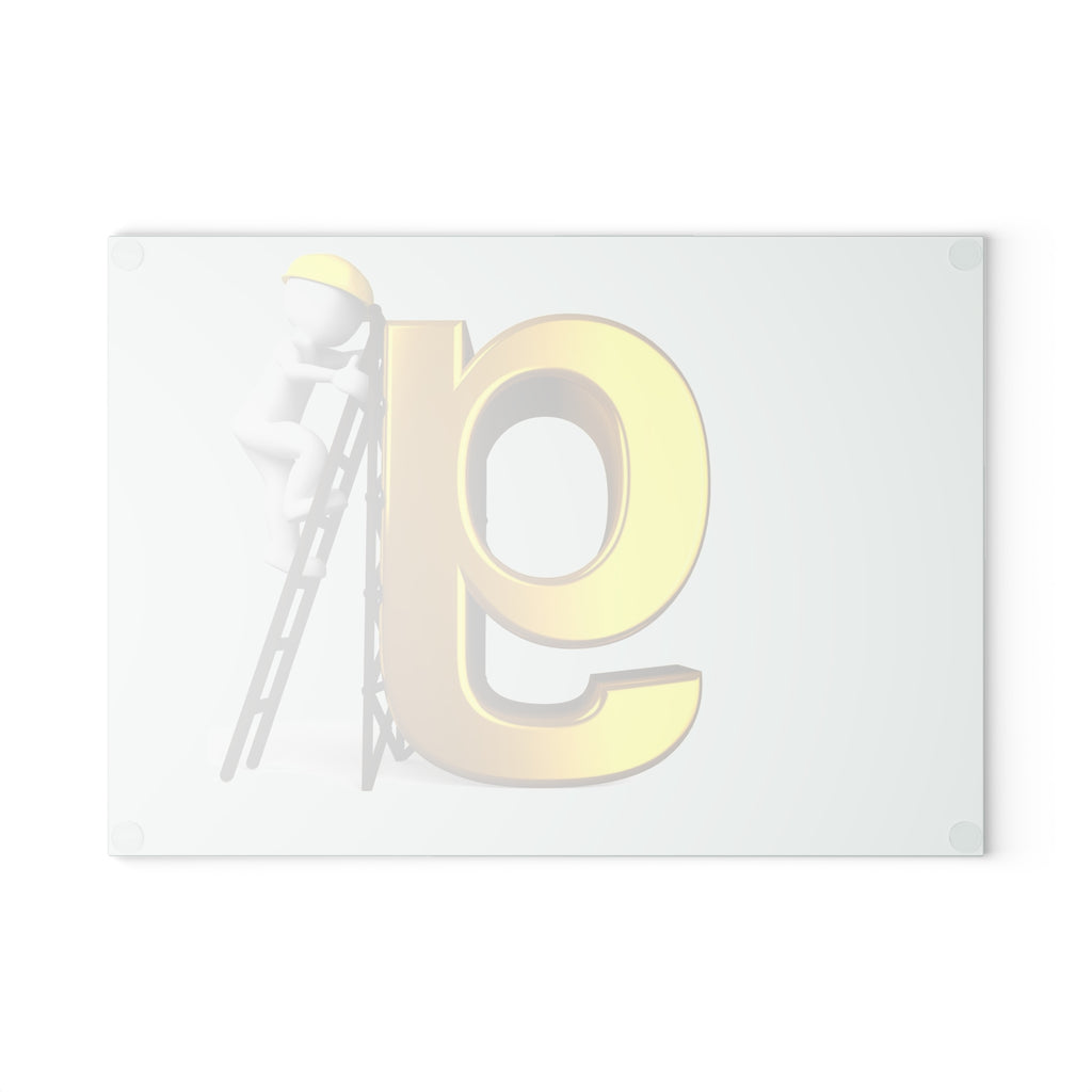 Golden Letter G with Worker Glass Cutting Board | Alphabet Kitchen Decor