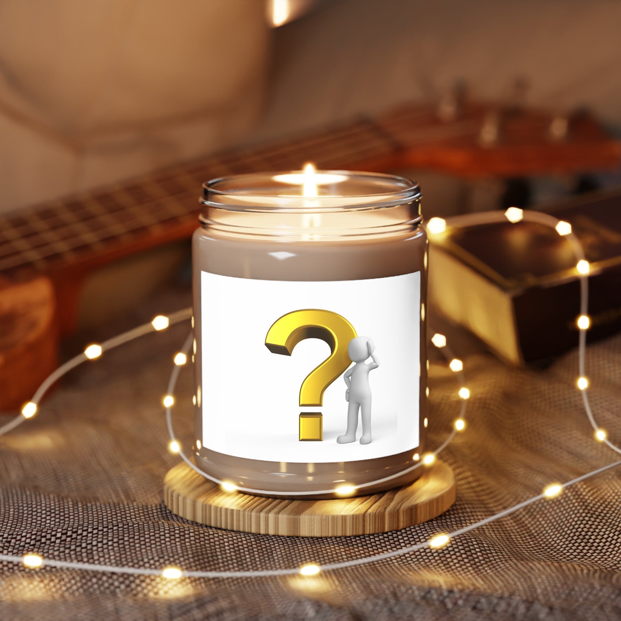 Question Mark Illustration Candle | 9oz Soy Candle with White Lid