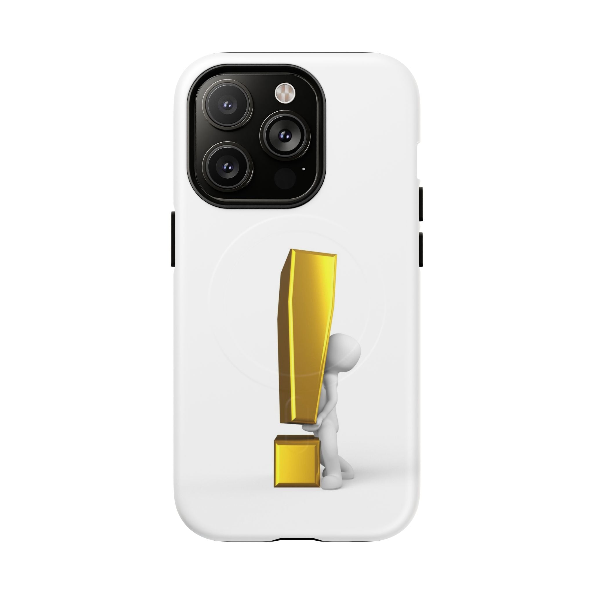 Coque de téléphone aimantée robuste Point d'exclamation doré