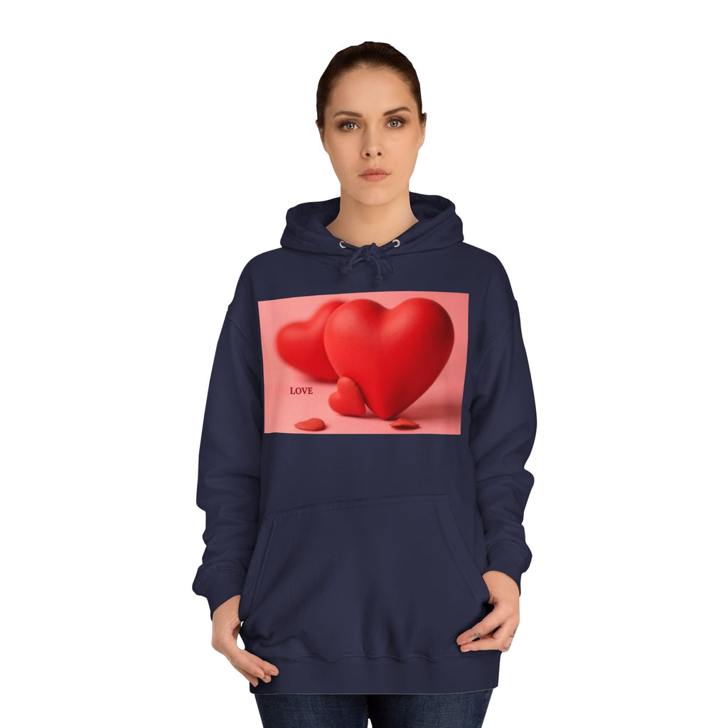 Cute 3D Heart Illustration Hoodie | Love Graphic Pullover